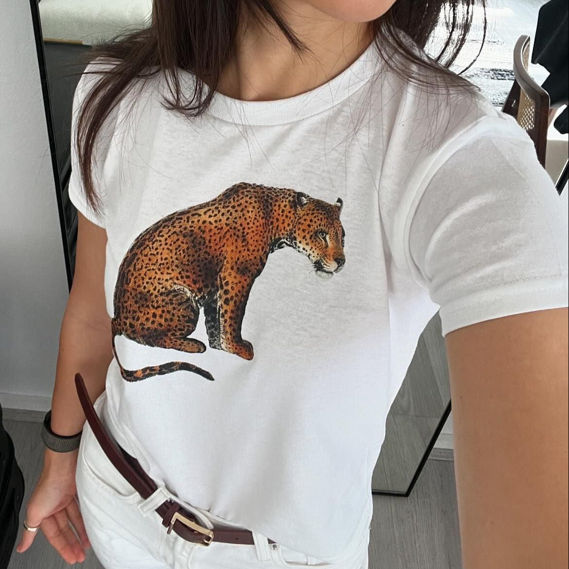 leopard baby tee
