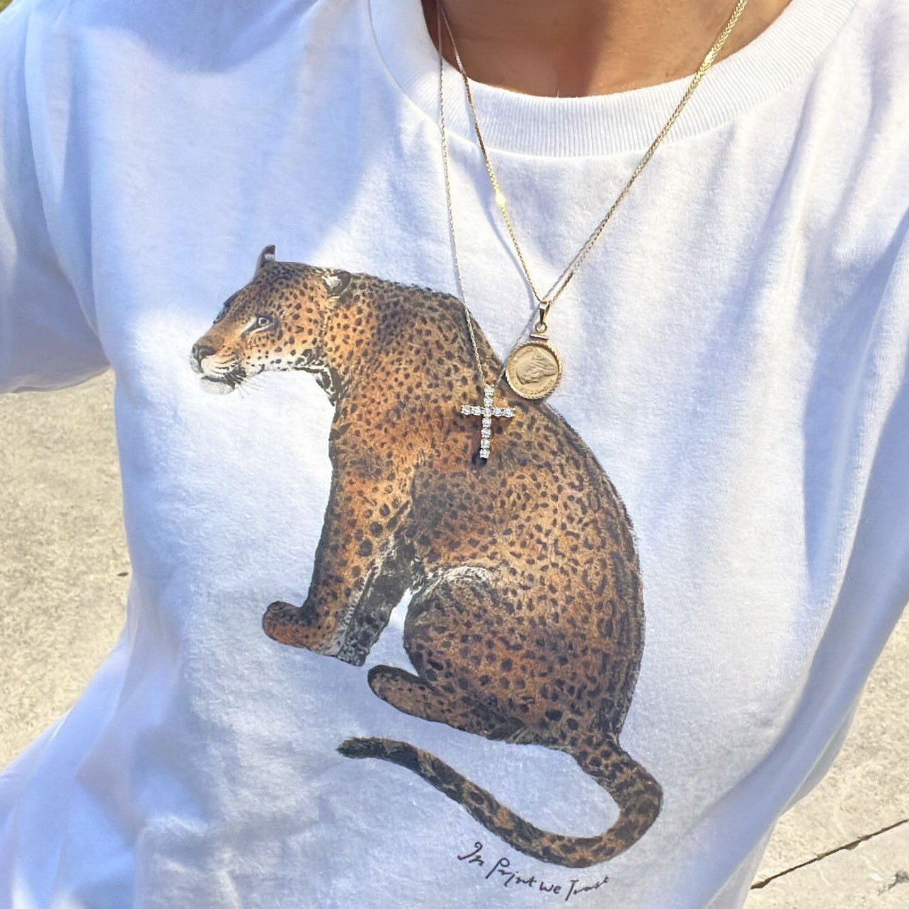 leopard baby tee