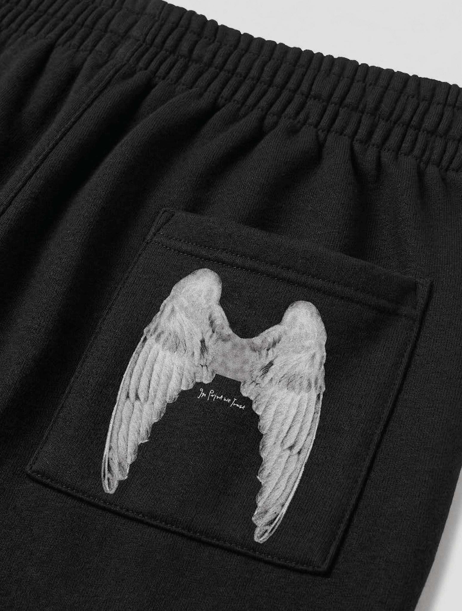 angel black sweatpants - In Print We Trust
