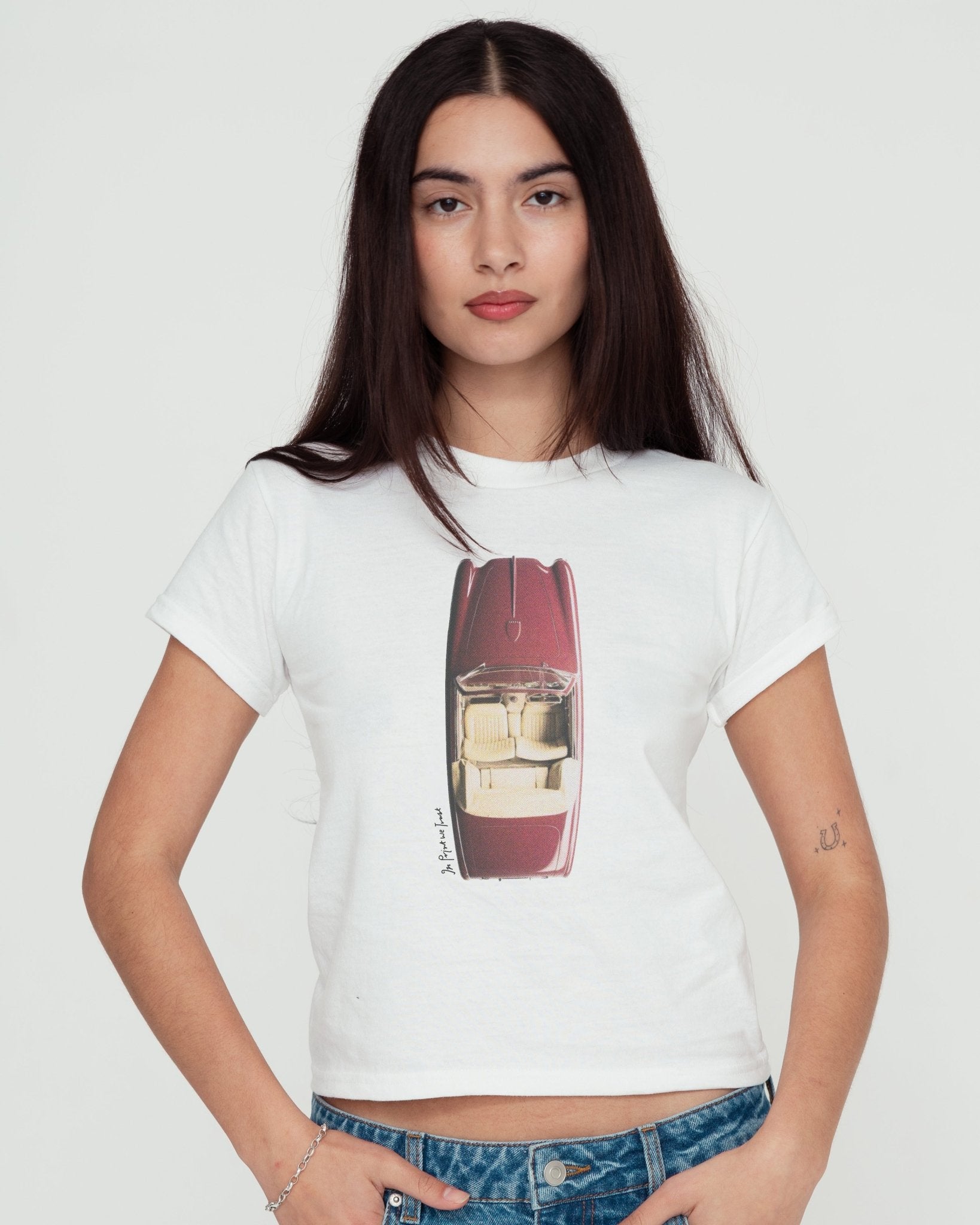 buckle up baby tee - In Print We Trust