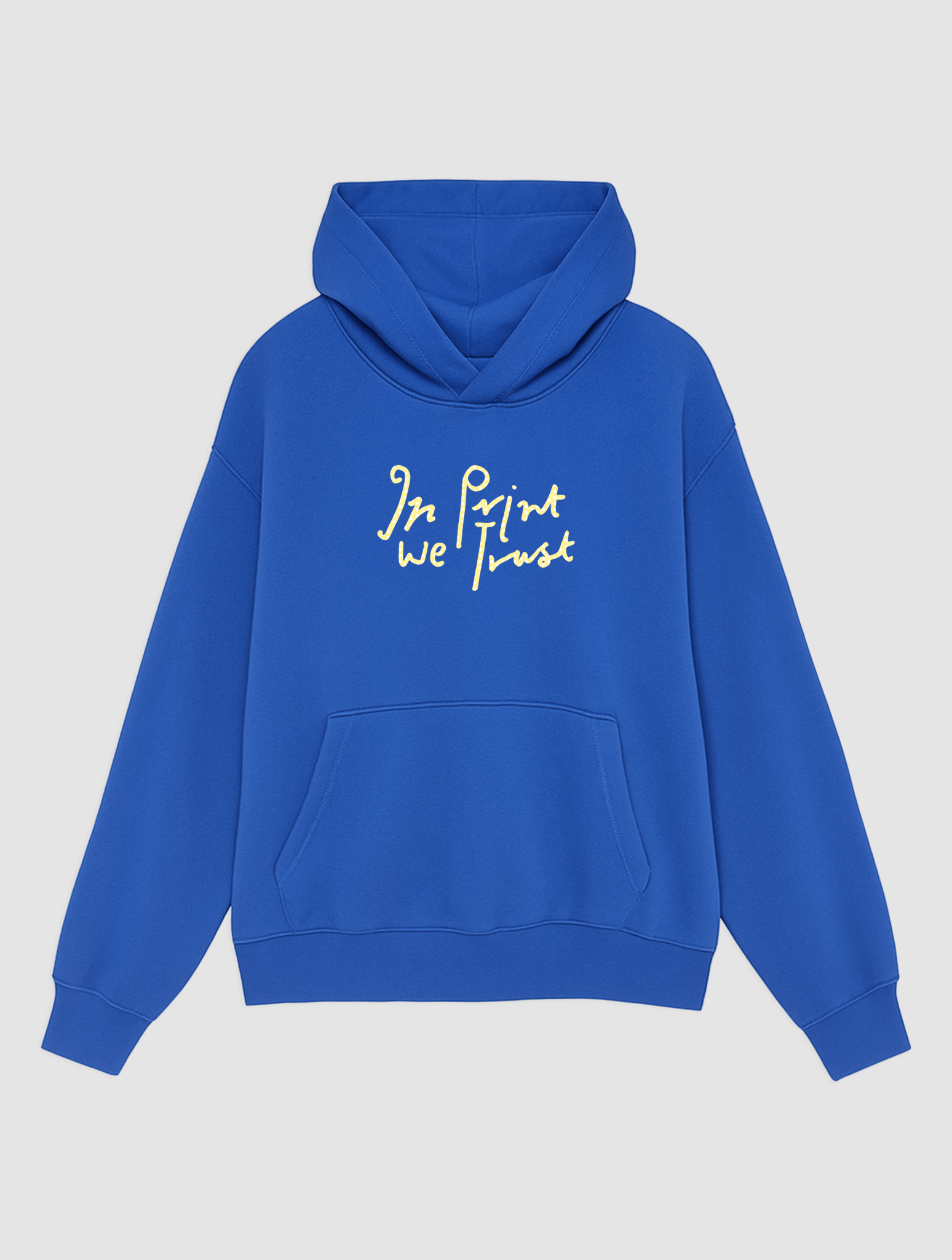 designed in london blue hoodie - In Print We Trust