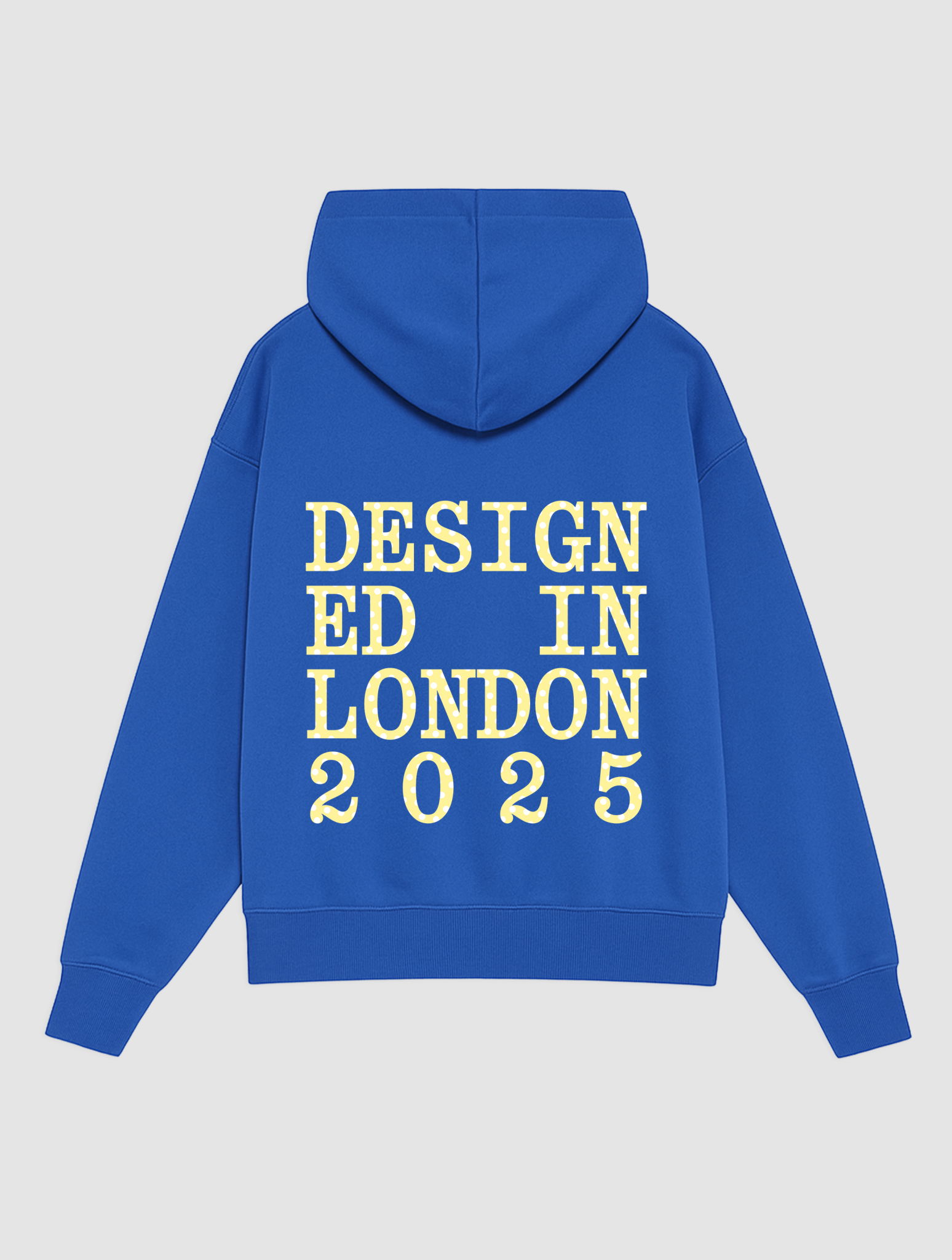 designed in london blue hoodie - In Print We Trust