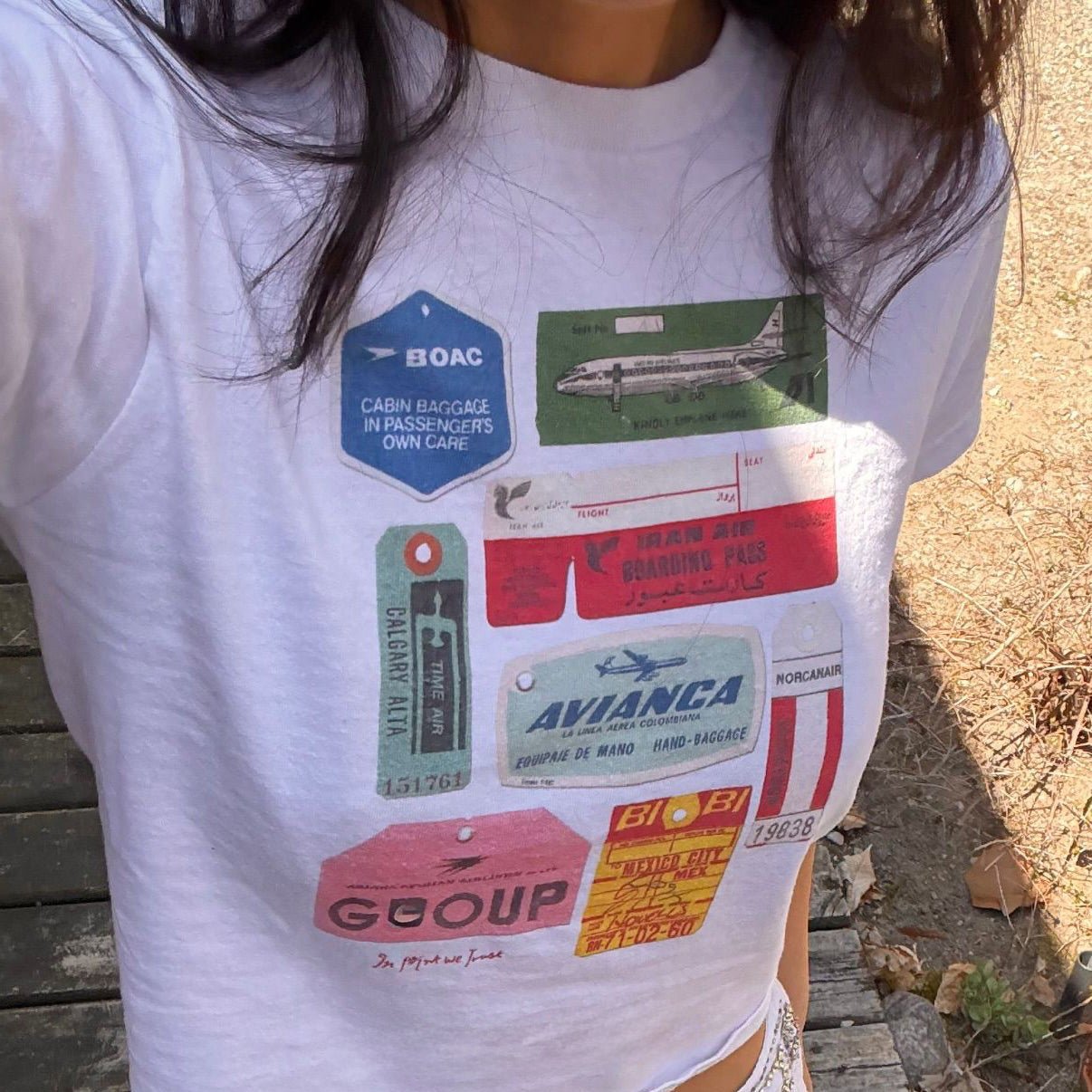 flights not feelings baby tee