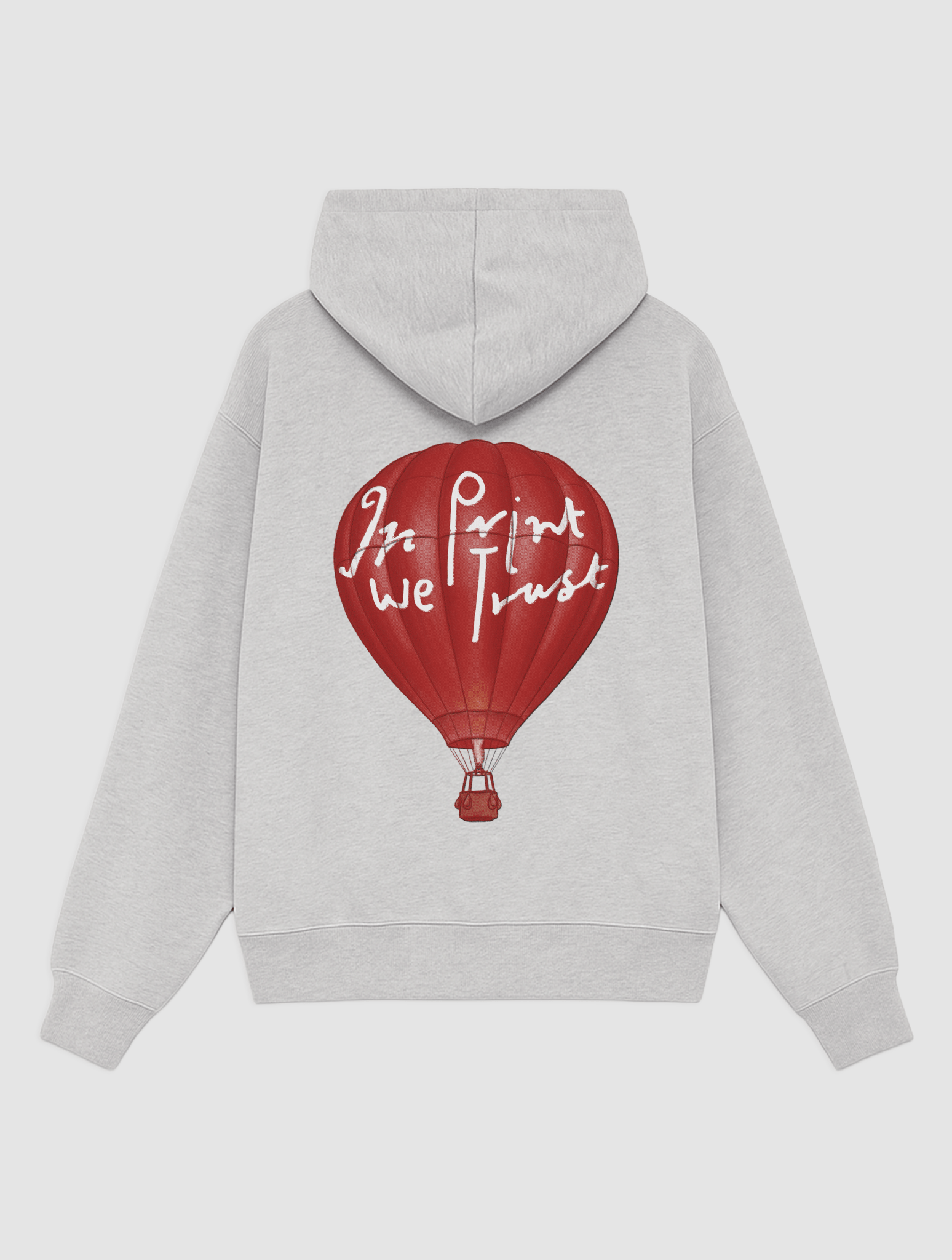 hot air balloon grey hoodie - In Print We Trust
