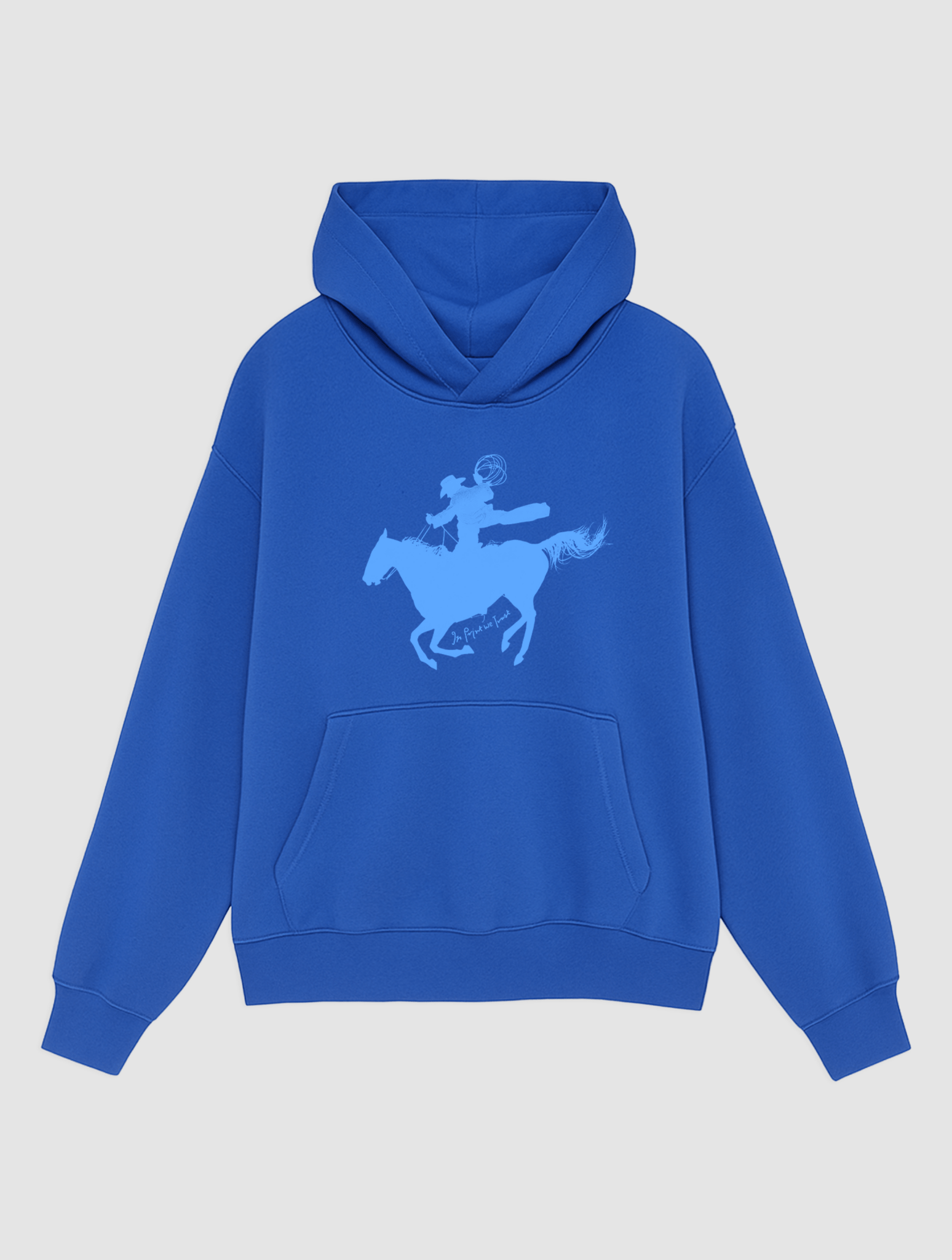howdy blue hoodie - In Print We Trust