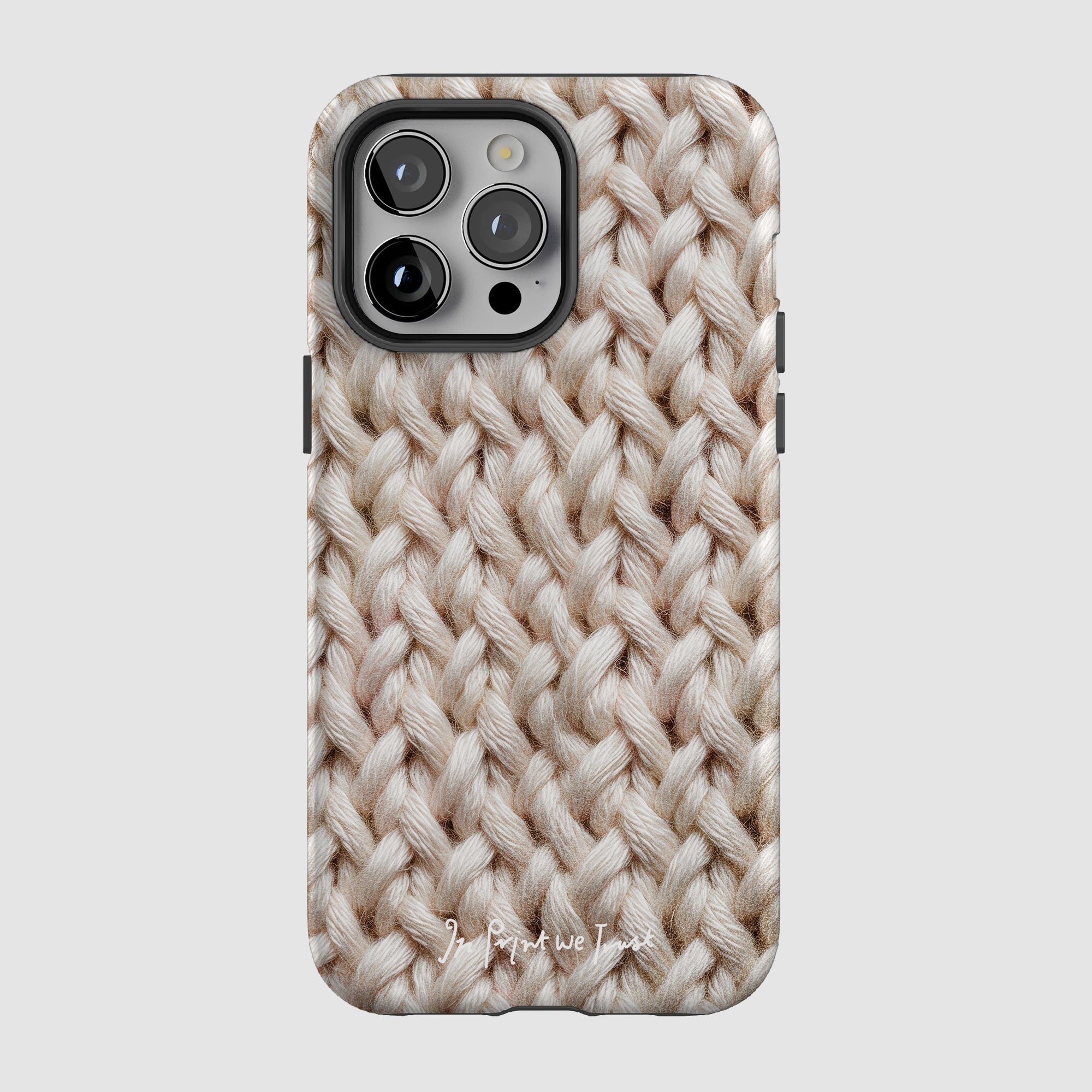 knit tough iPhone case - In Print We Trust