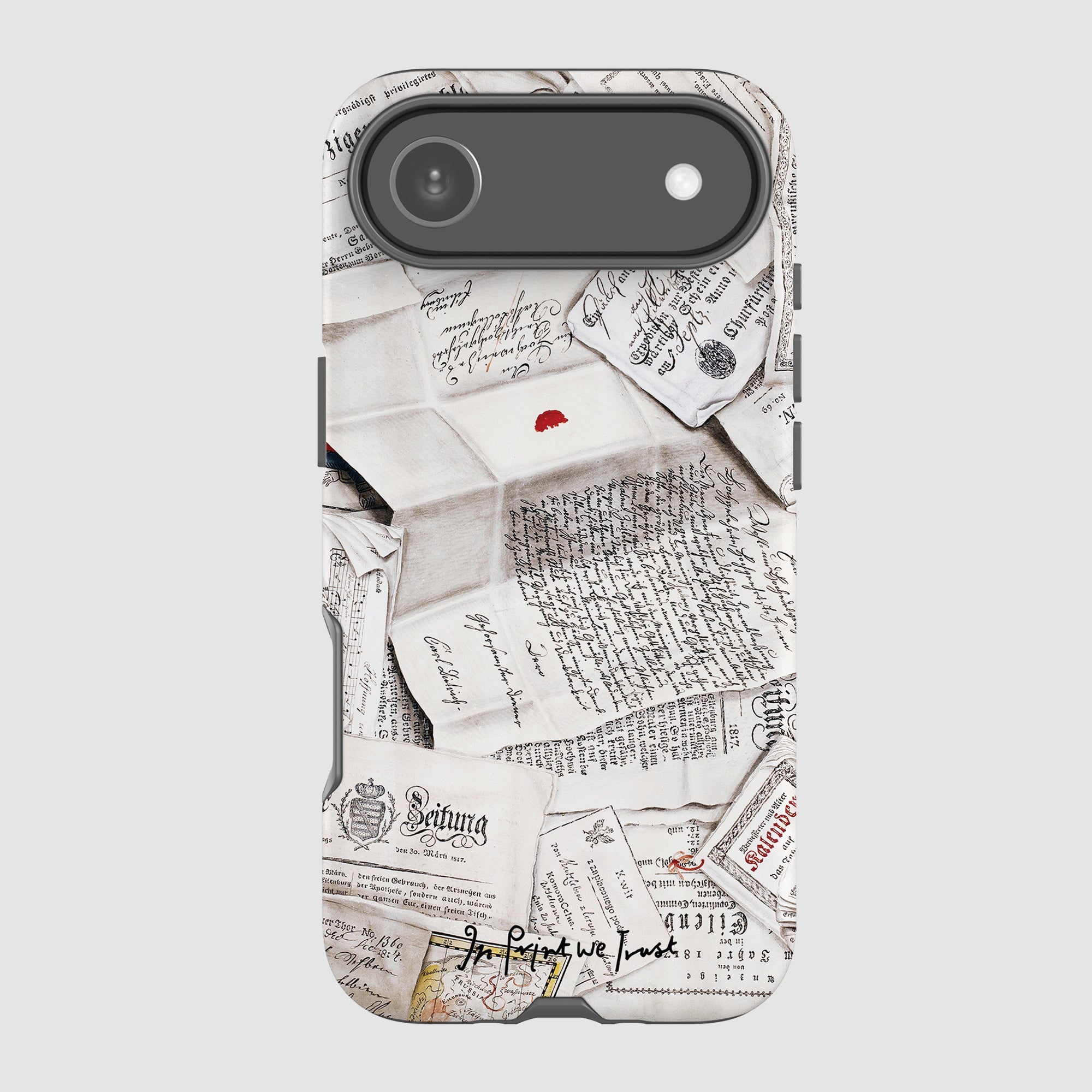 letters tough iPhone case - In Print We Trust