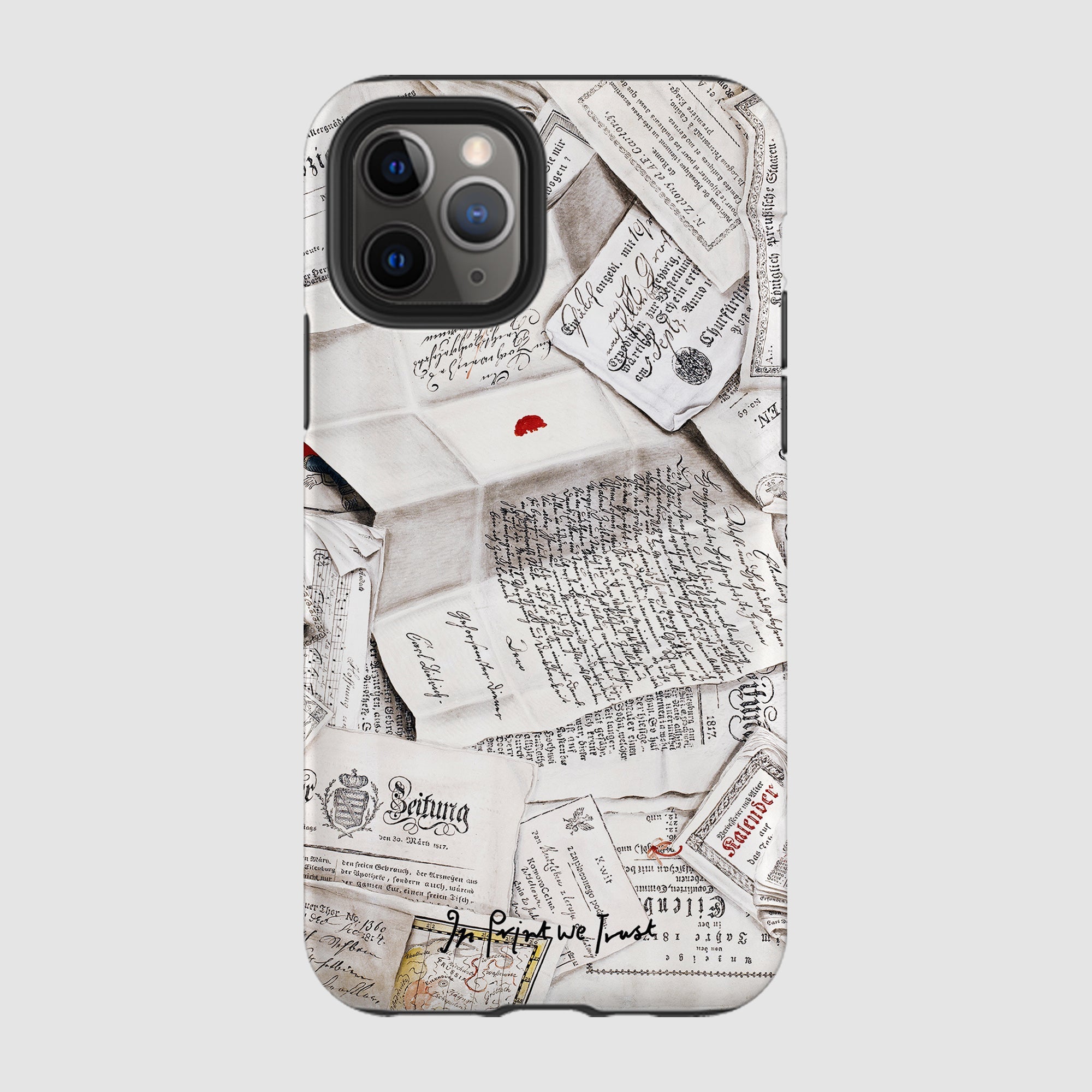 letters tough iPhone case - In Print We Trust
