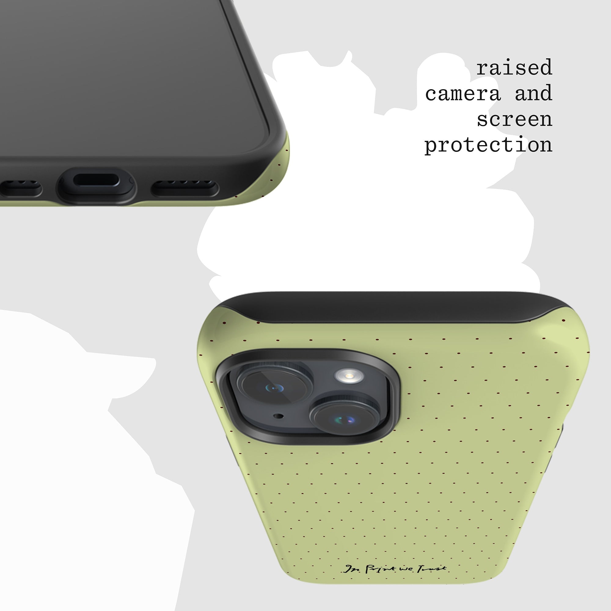 lime tough iPhone case - In Print We Trust