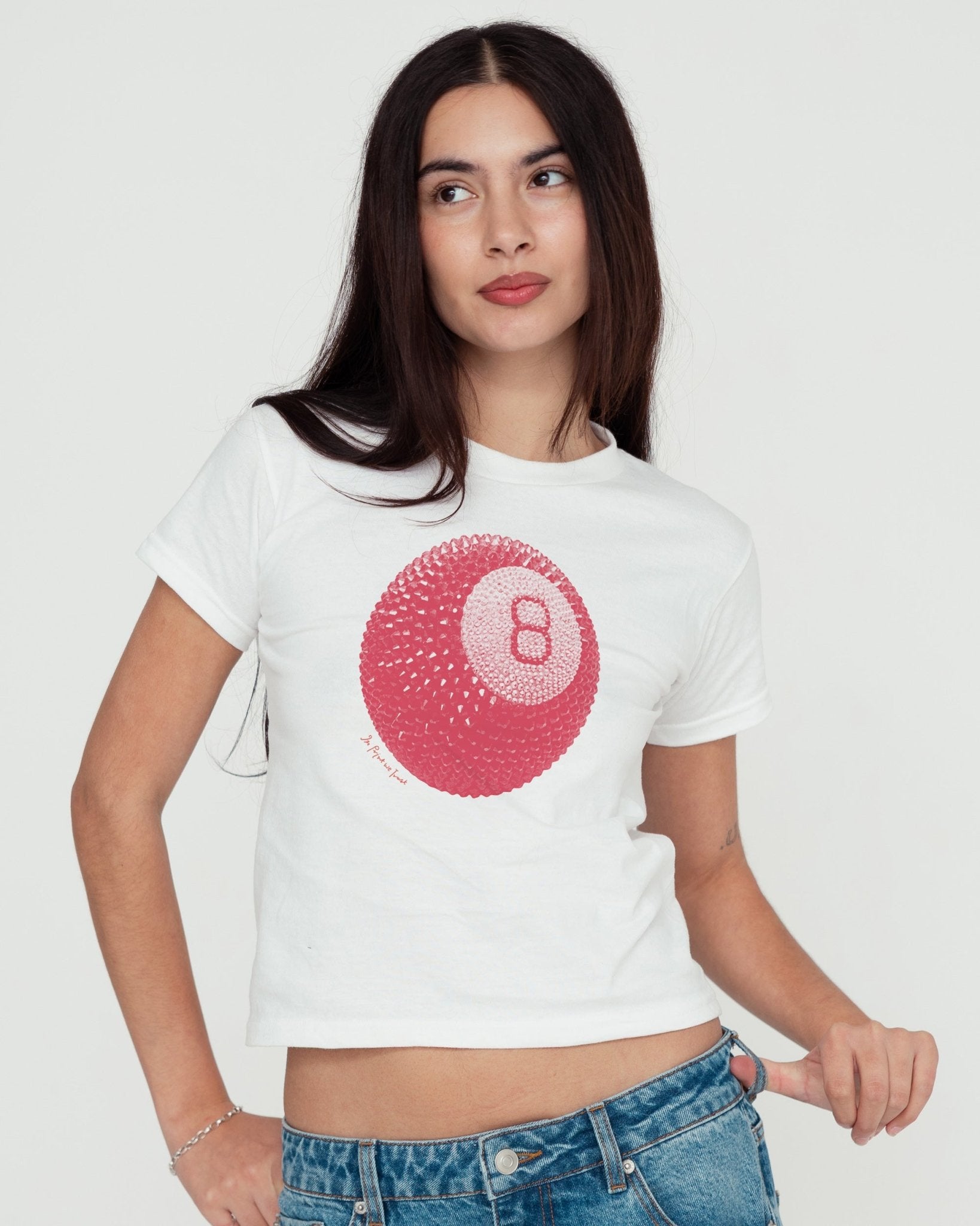 lucky shot baby tee - In Print We Trust