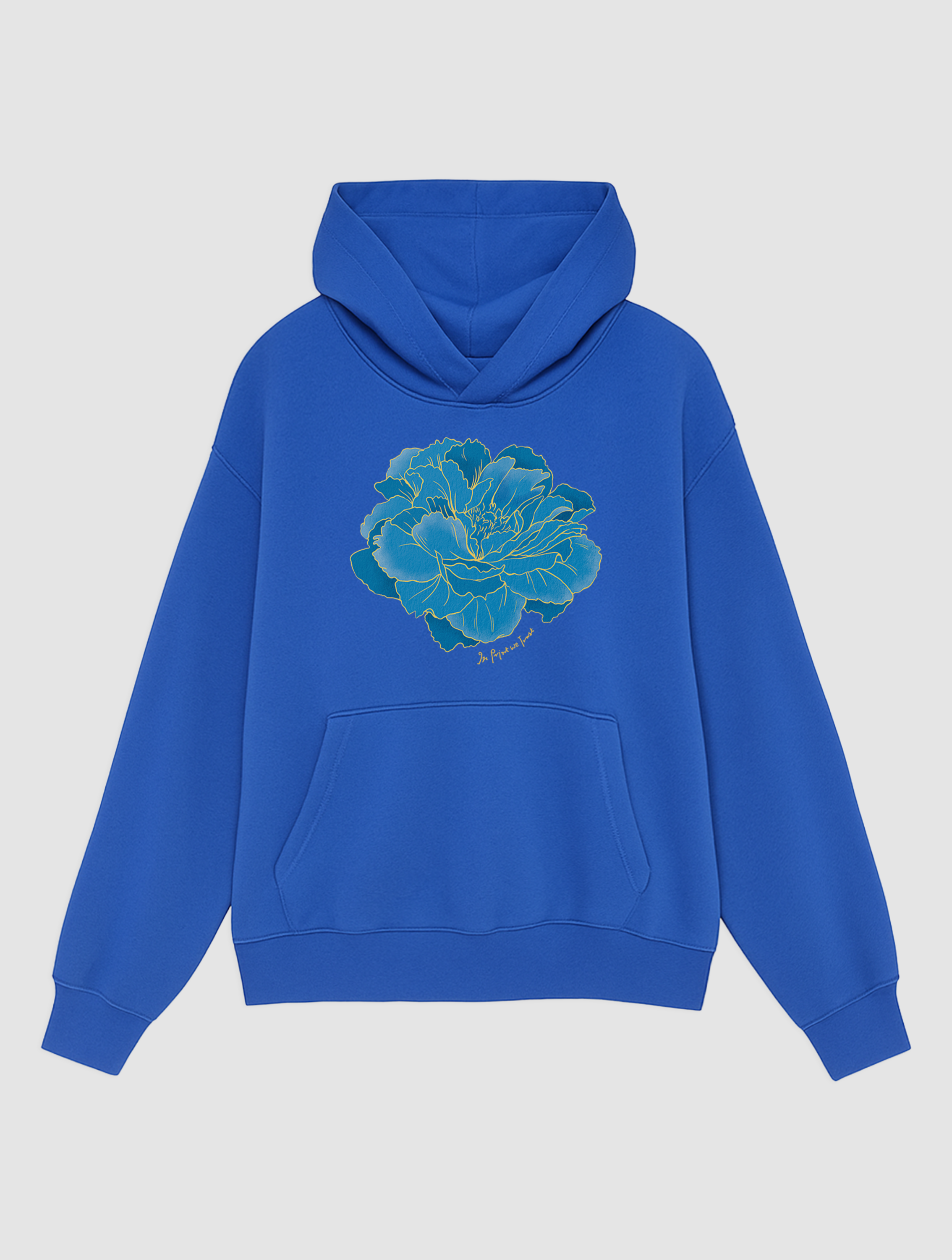 Blauer Kapuzenpullover „Designed in London“