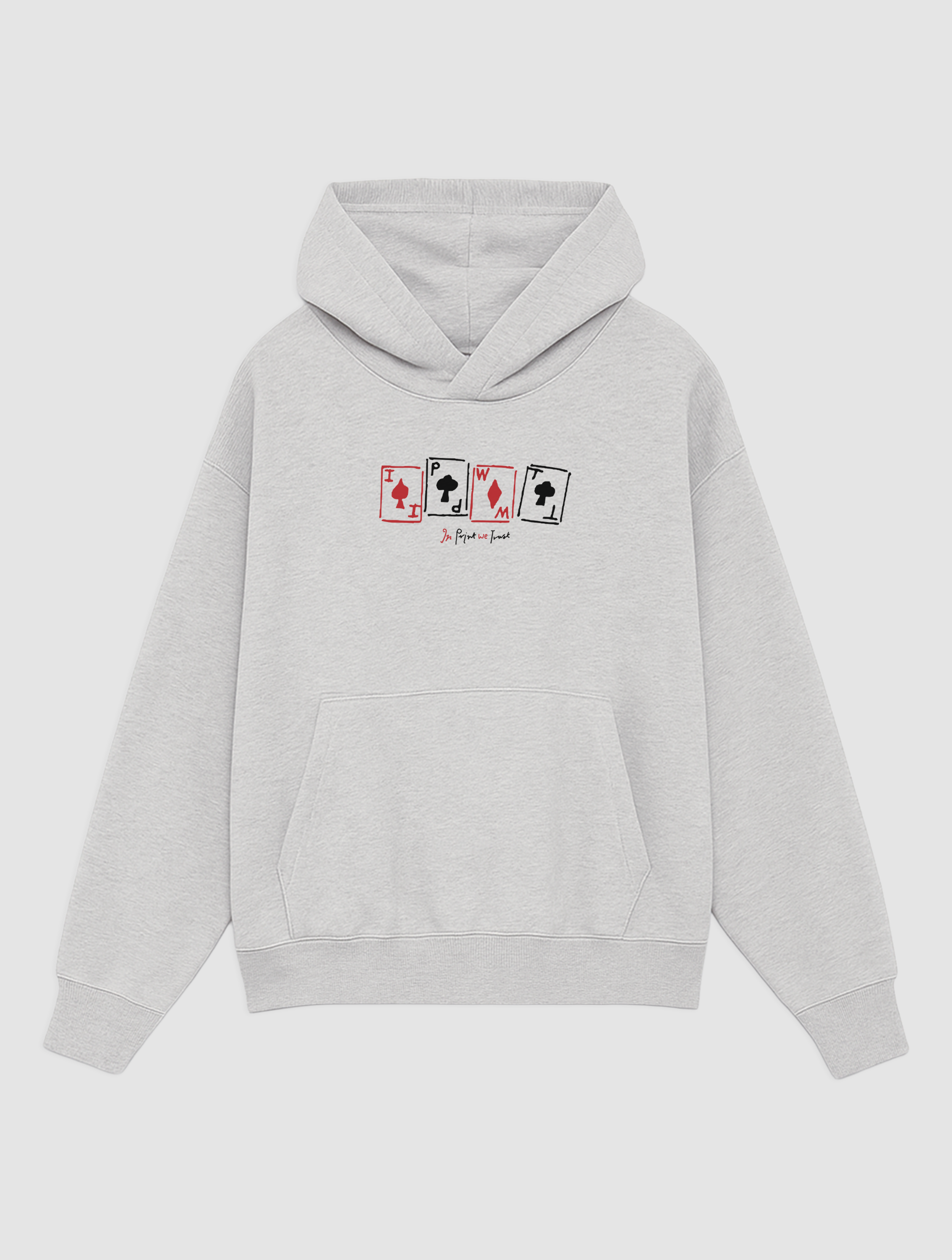 play your cards right grey hoodie