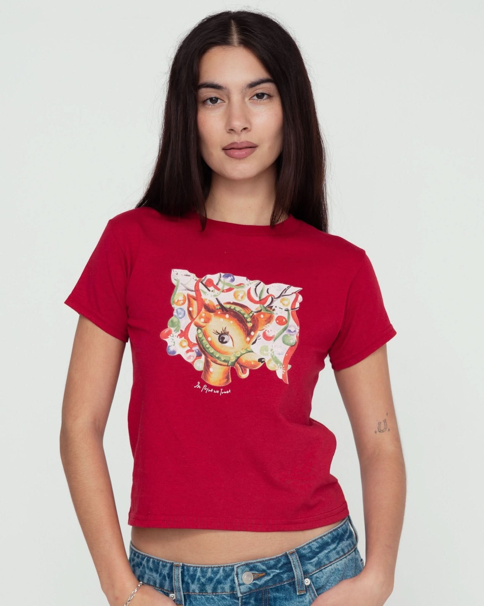 reindeer baby tee - In Print We Trust