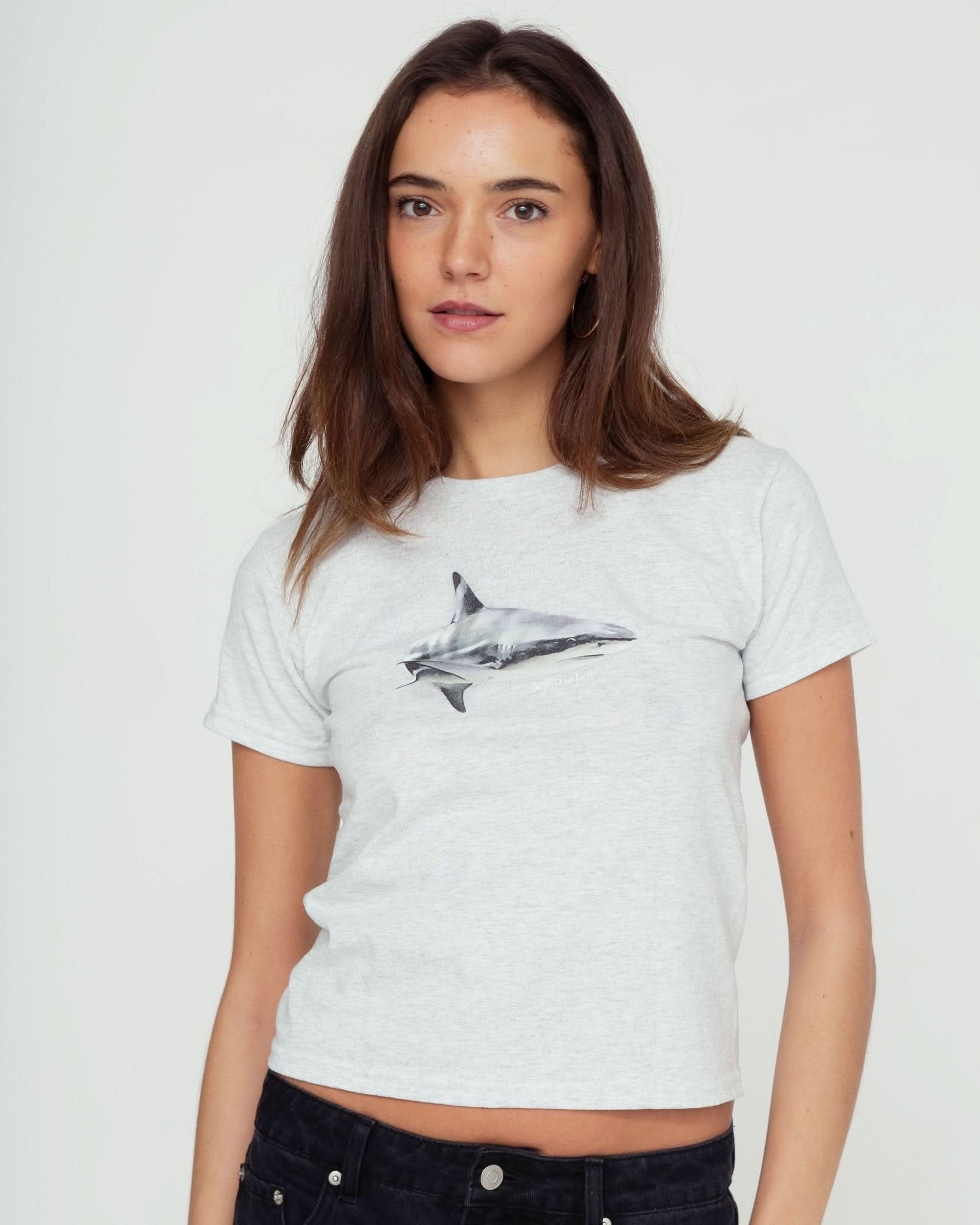 shark baby tee - In Print We Trust