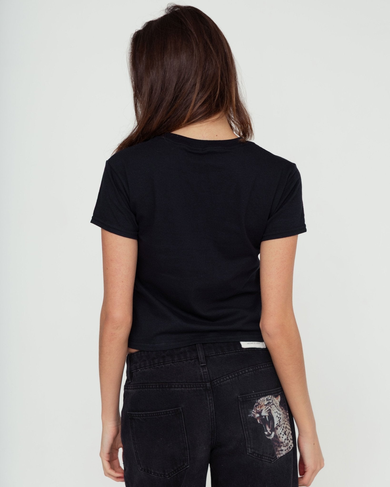 studio 54 black baby tee - In Print We Trust