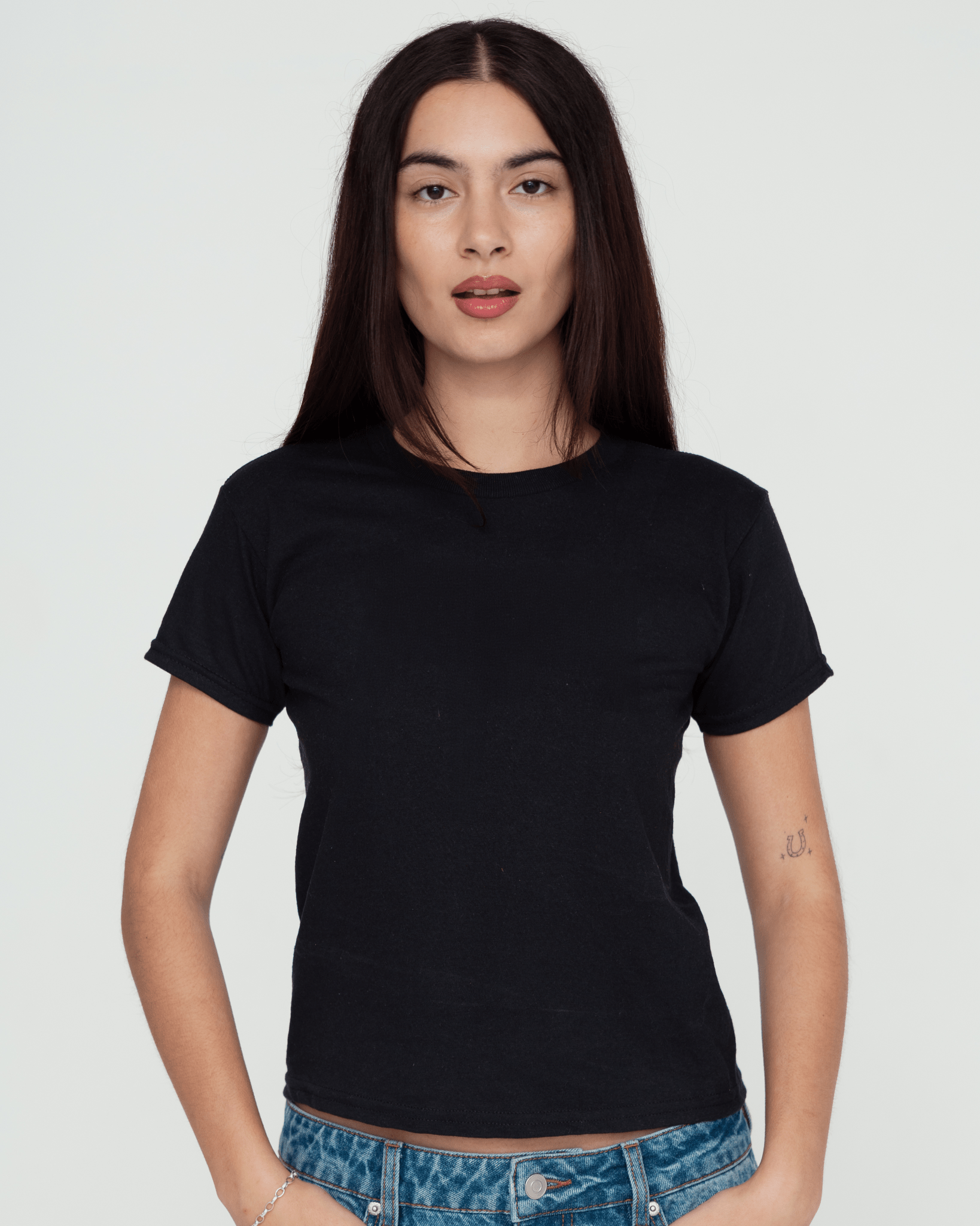 tape baby tee - In Print We Trust