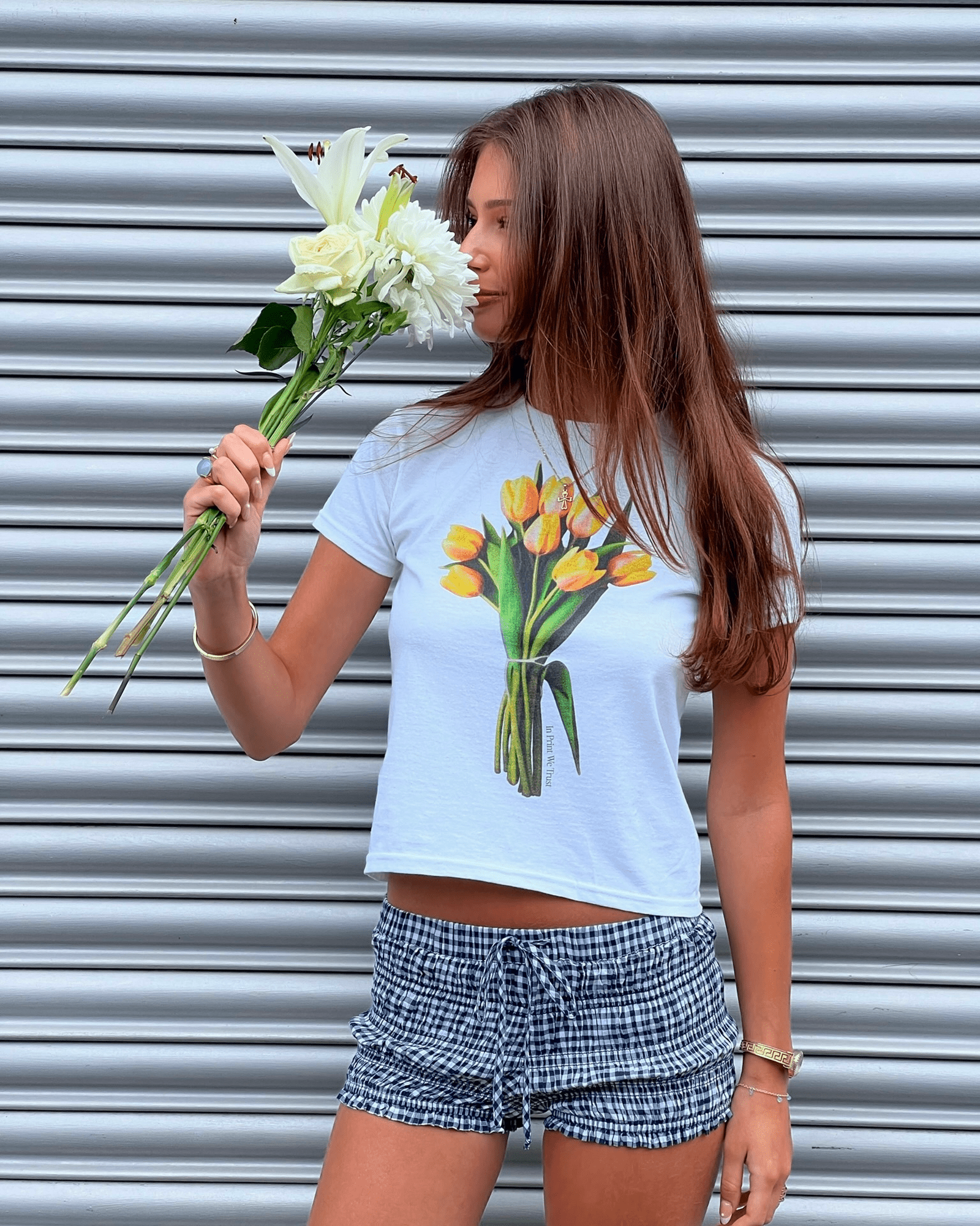 tulips baby tee - In Print We Trust