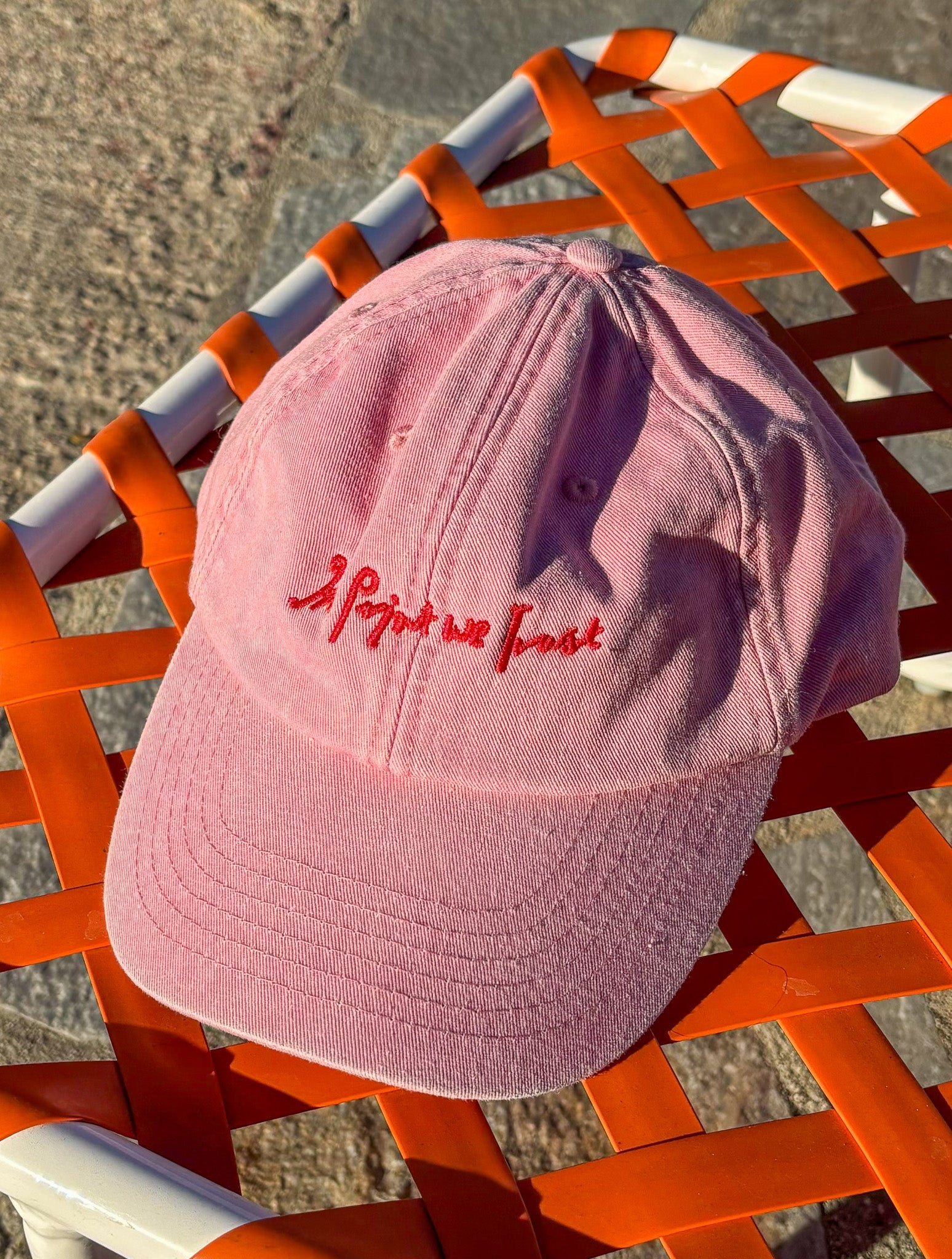 vintage dusty pink cap - In Print We Trust