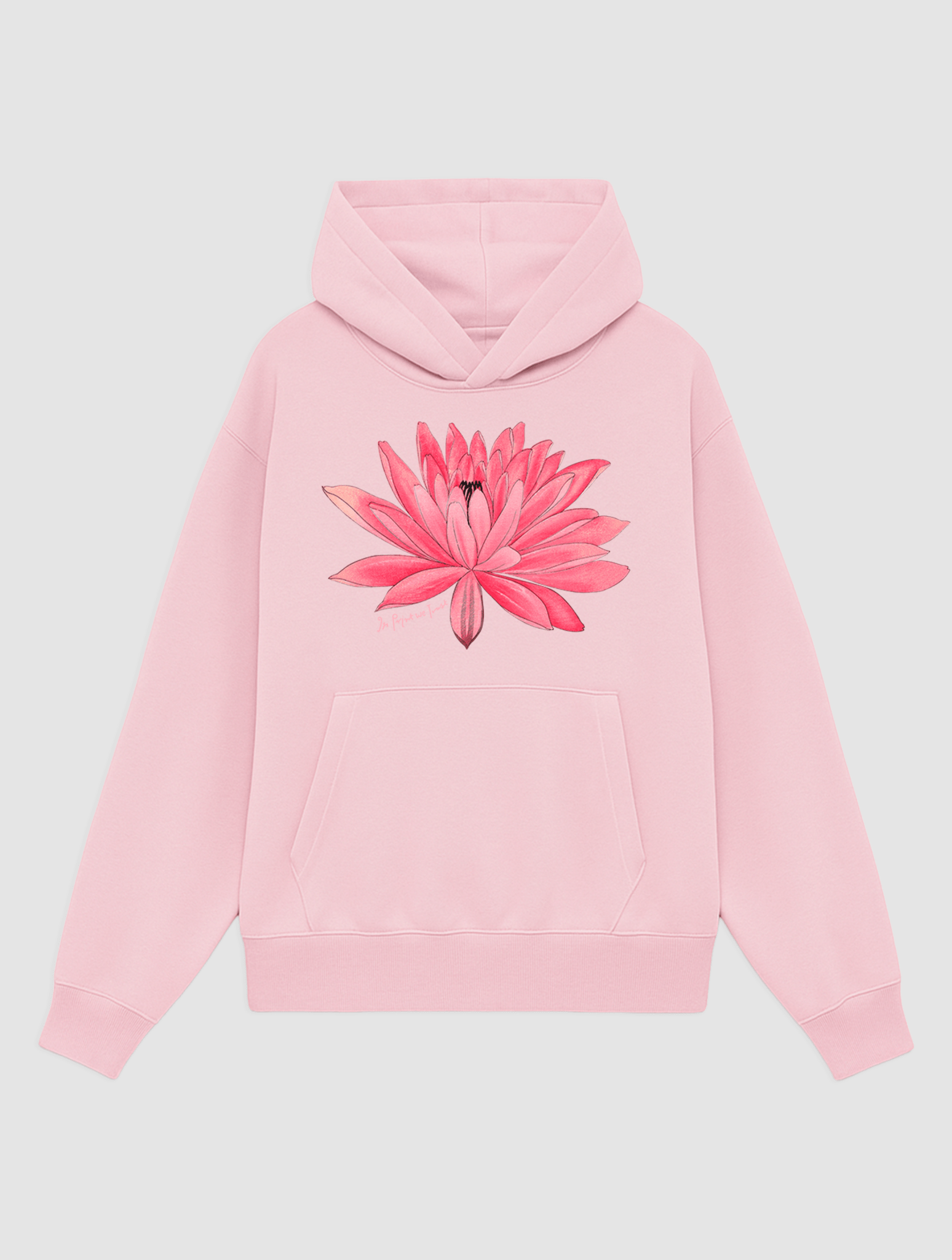 water lily pink hoodie - In Print We Trust
