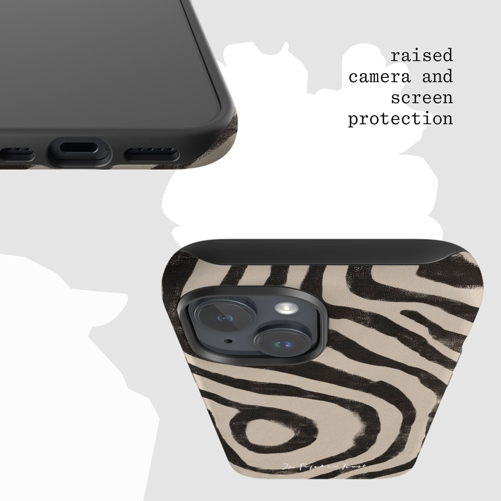 zebra tough iPhone case - In Print We Trust