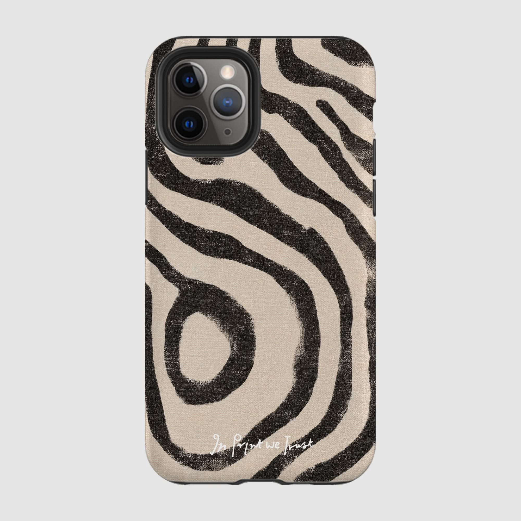 zebra tough iPhone case - In Print We Trust