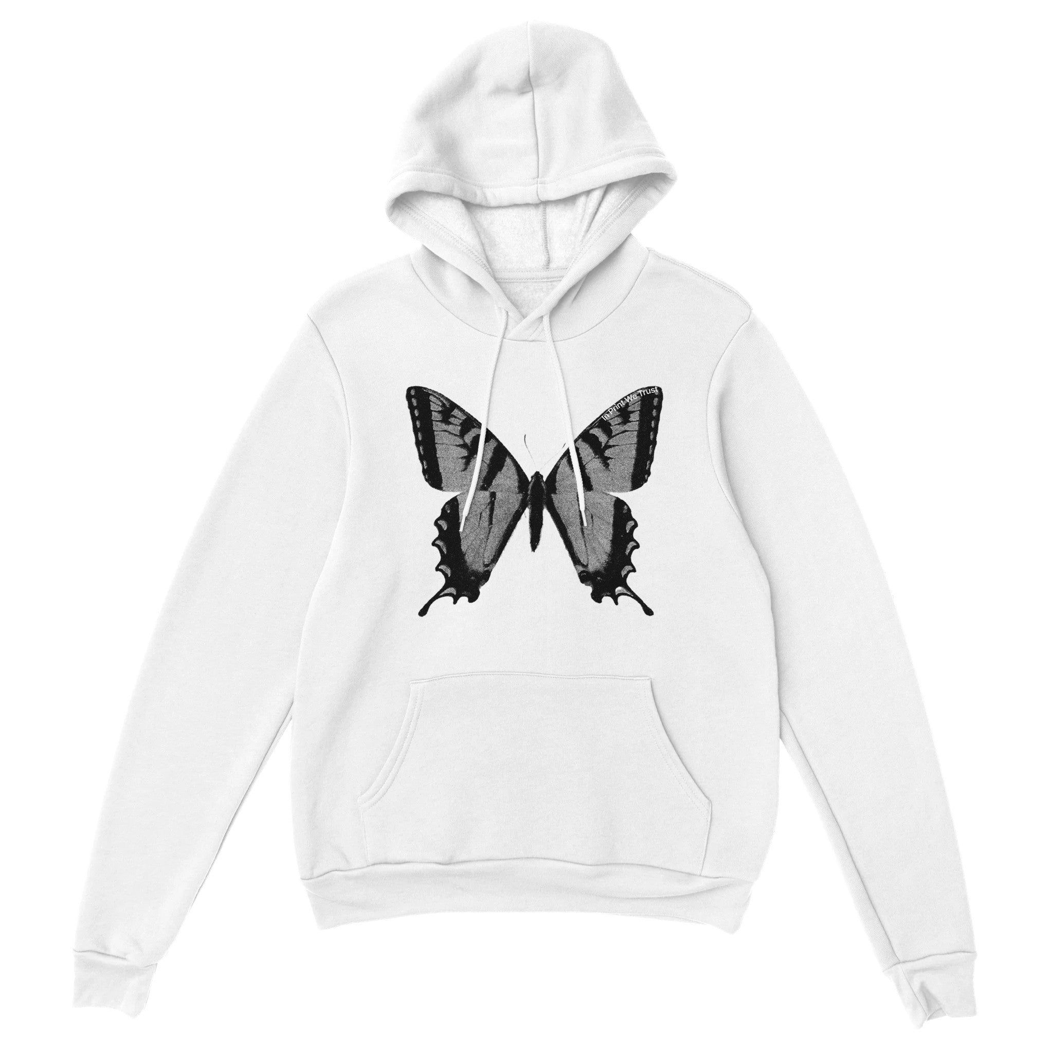 White cheap butterfly hoodie