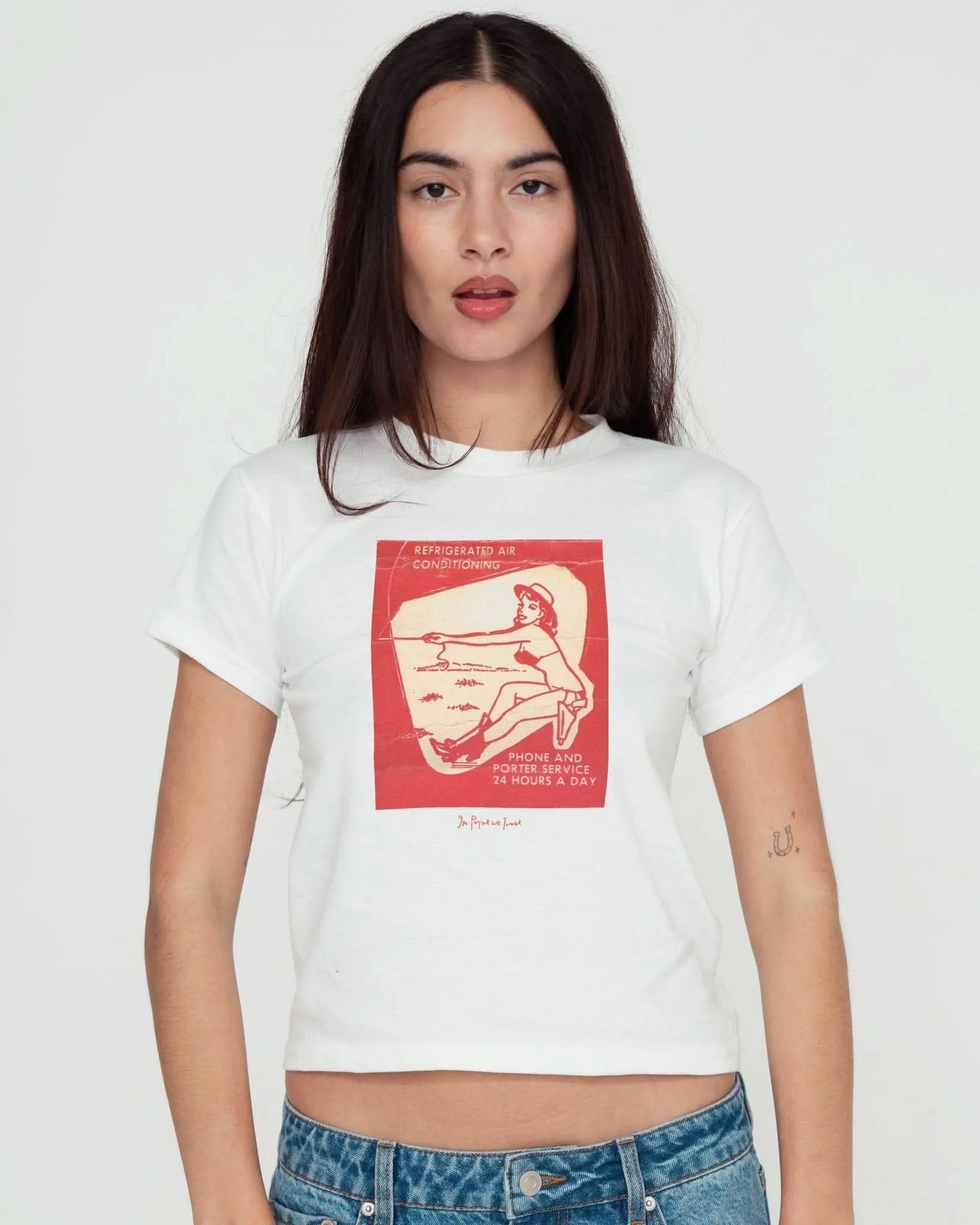 24 hours a day baby tee - In Print We Trust