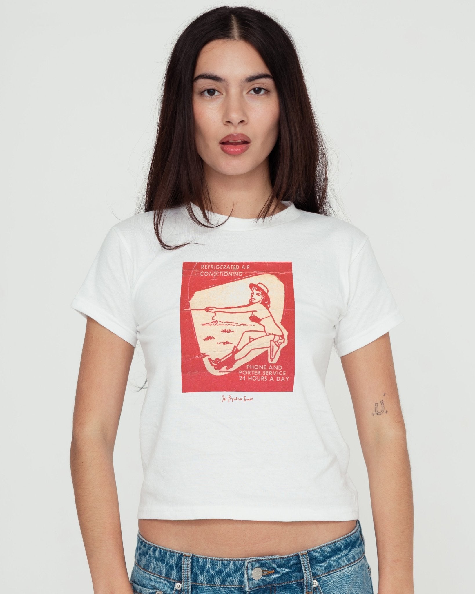 24 hours a day baby tee - In Print We Trust