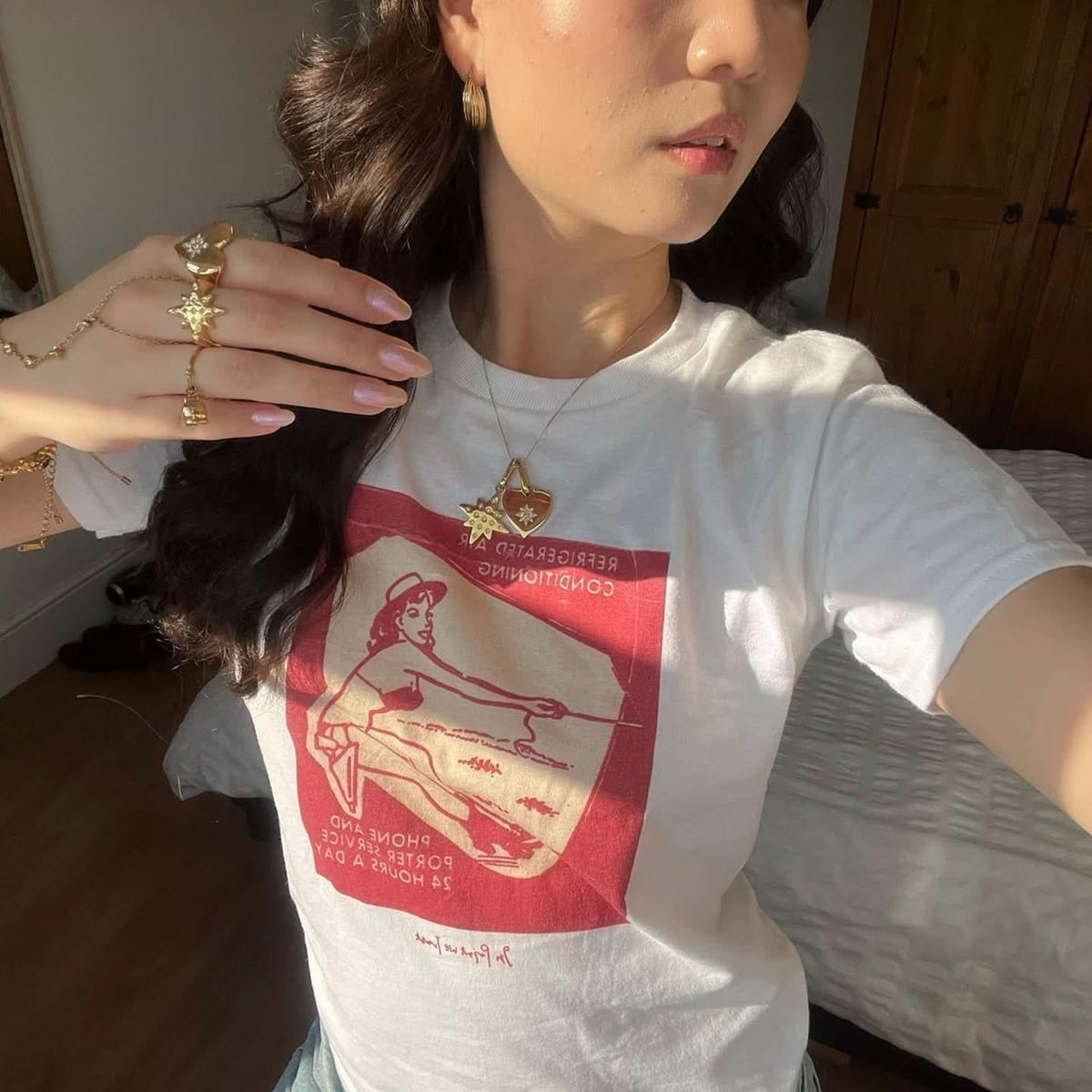 24 hours a day baby tee - In Print We Trust