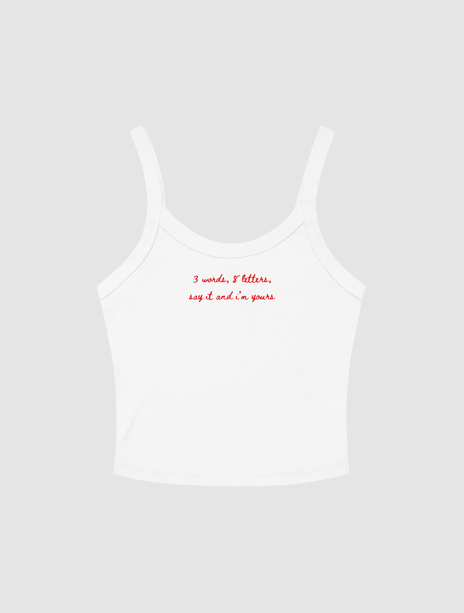 3 words 8 letters embroidered tank top - In Print We Trust