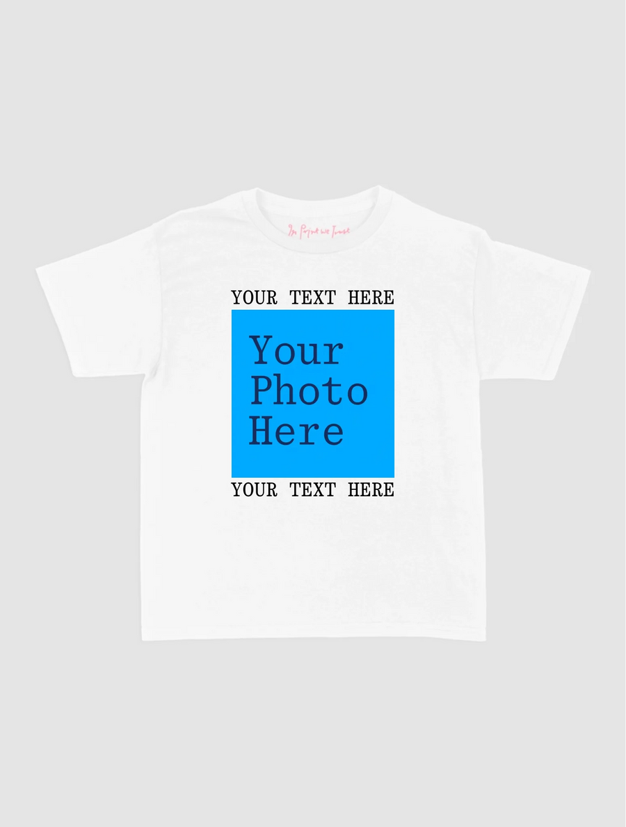 custom text & photo baby tee