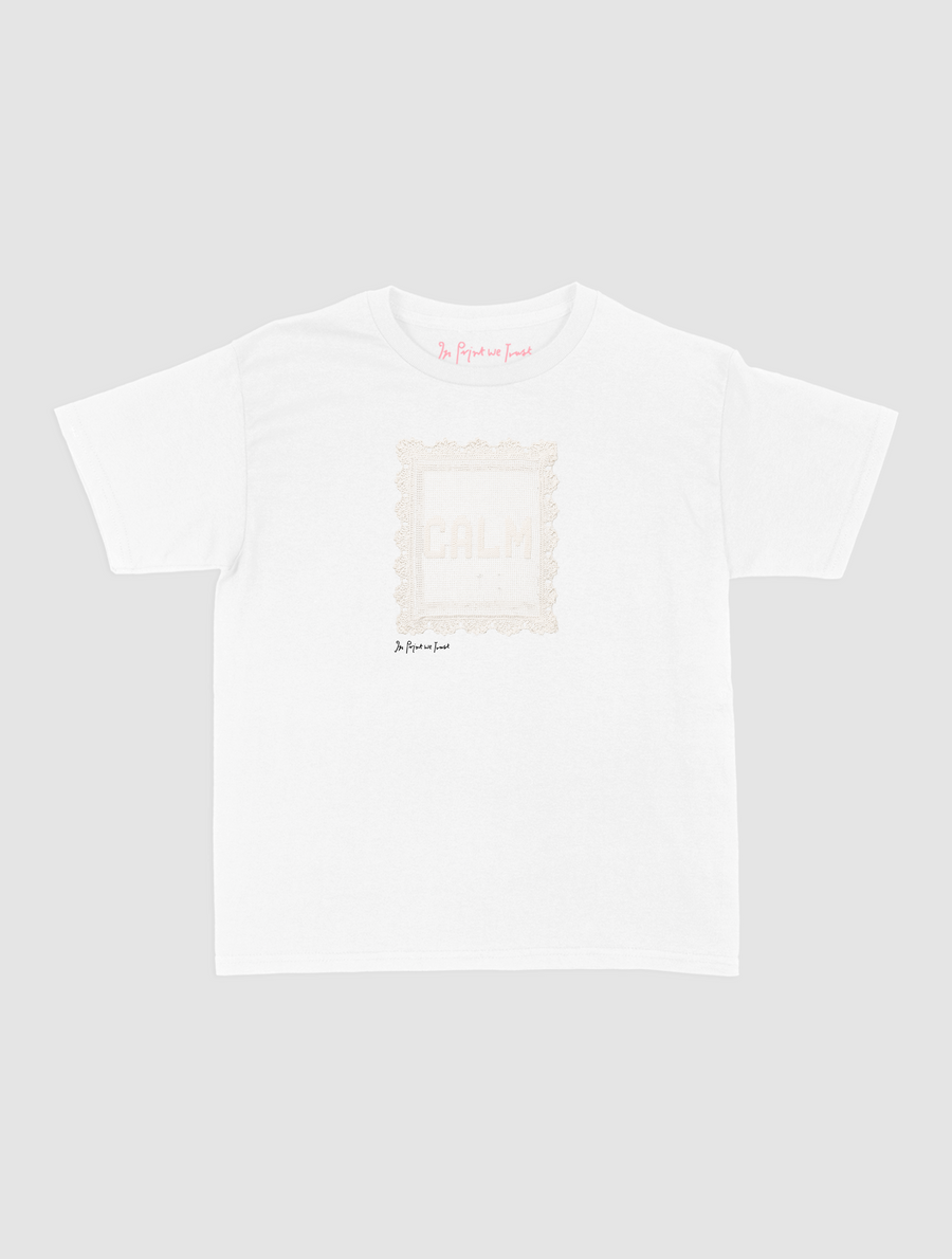 calm crochet baby tee