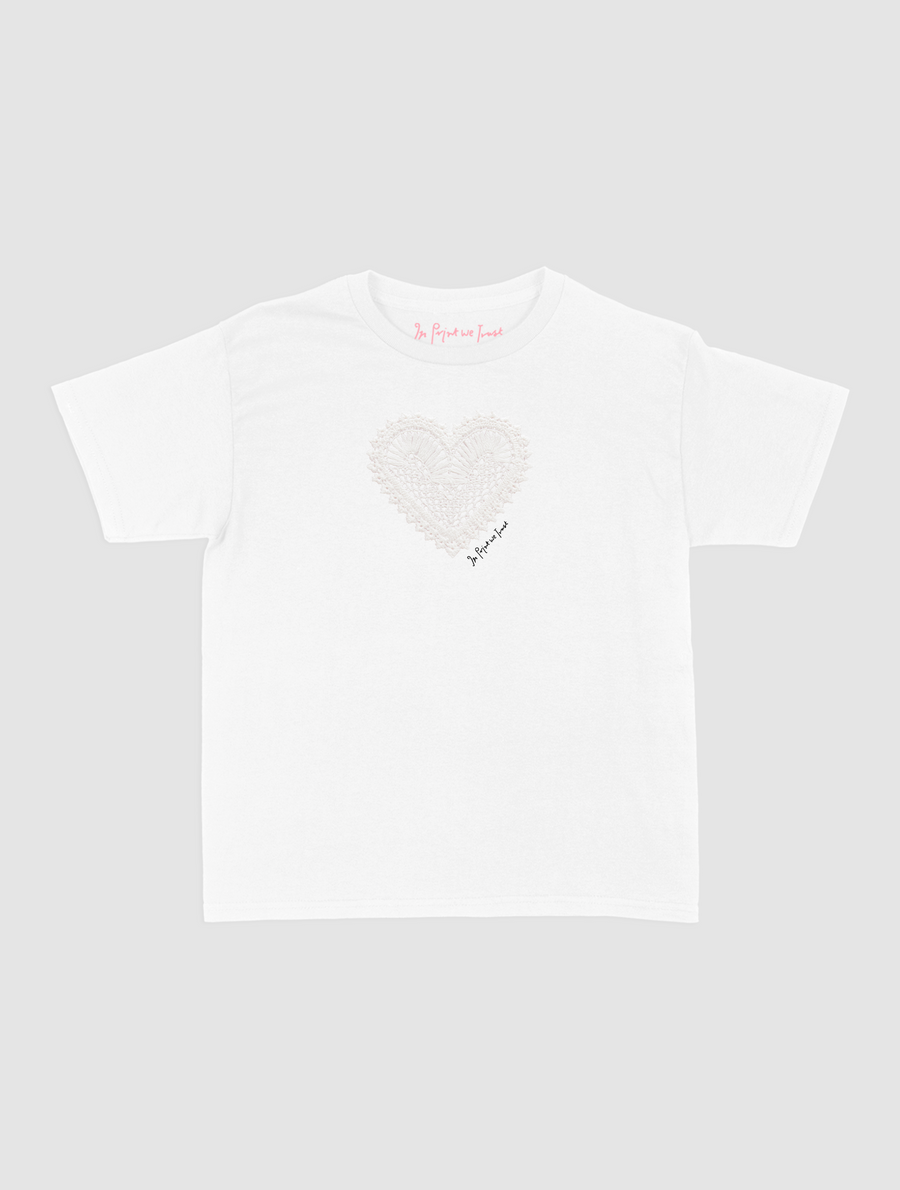 heart crochet baby tee