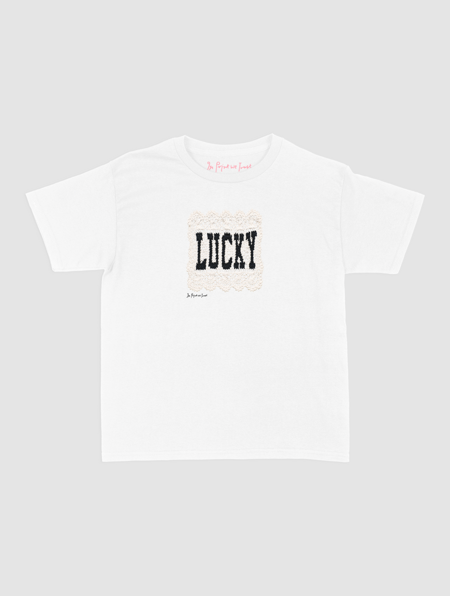 lucky crochet baby tee