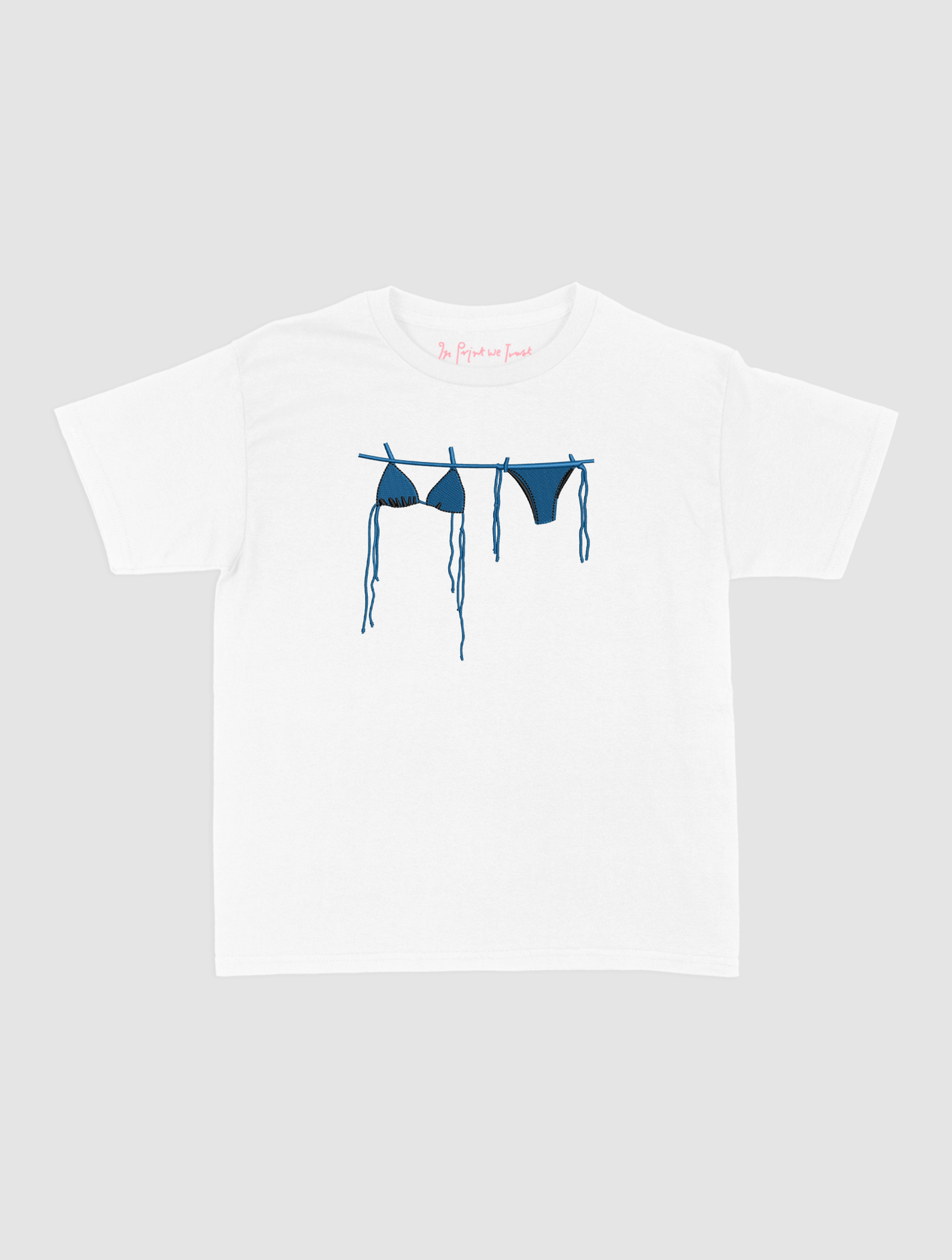 air dry embroidered baby tee - In Print We Trust