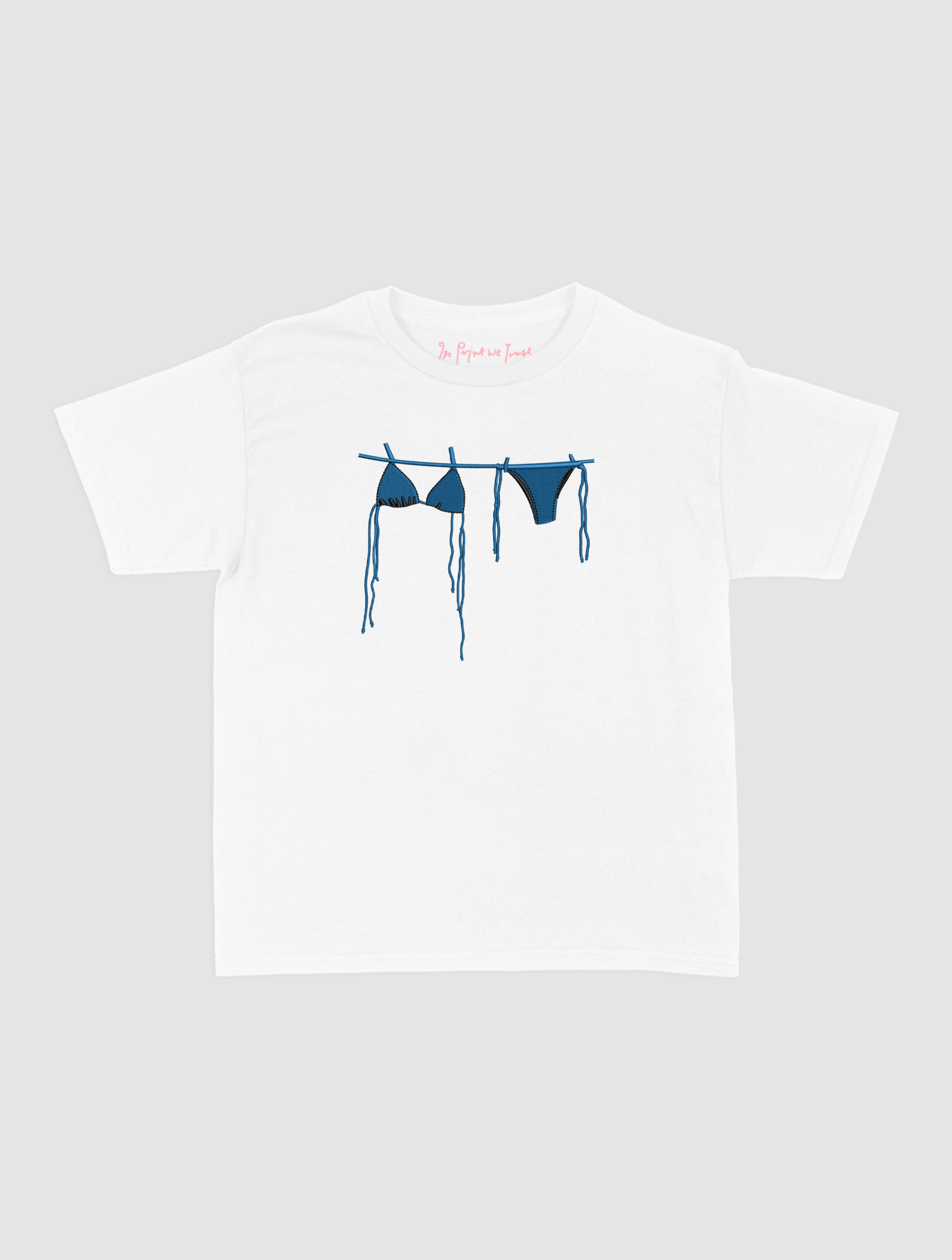 air dry embroidered baby tee - In Print We Trust