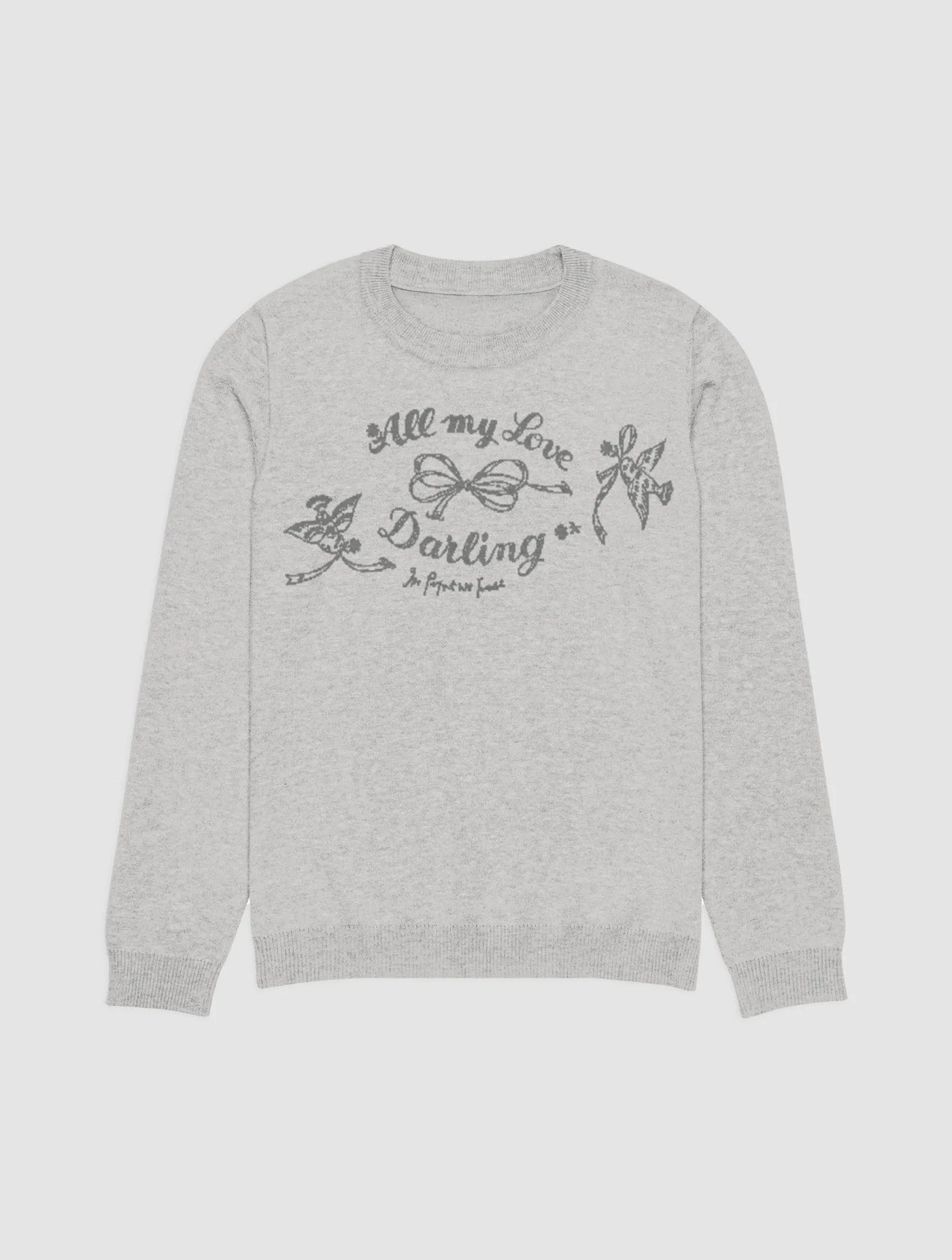 all my love knitted crew-neck - In Print We Trust