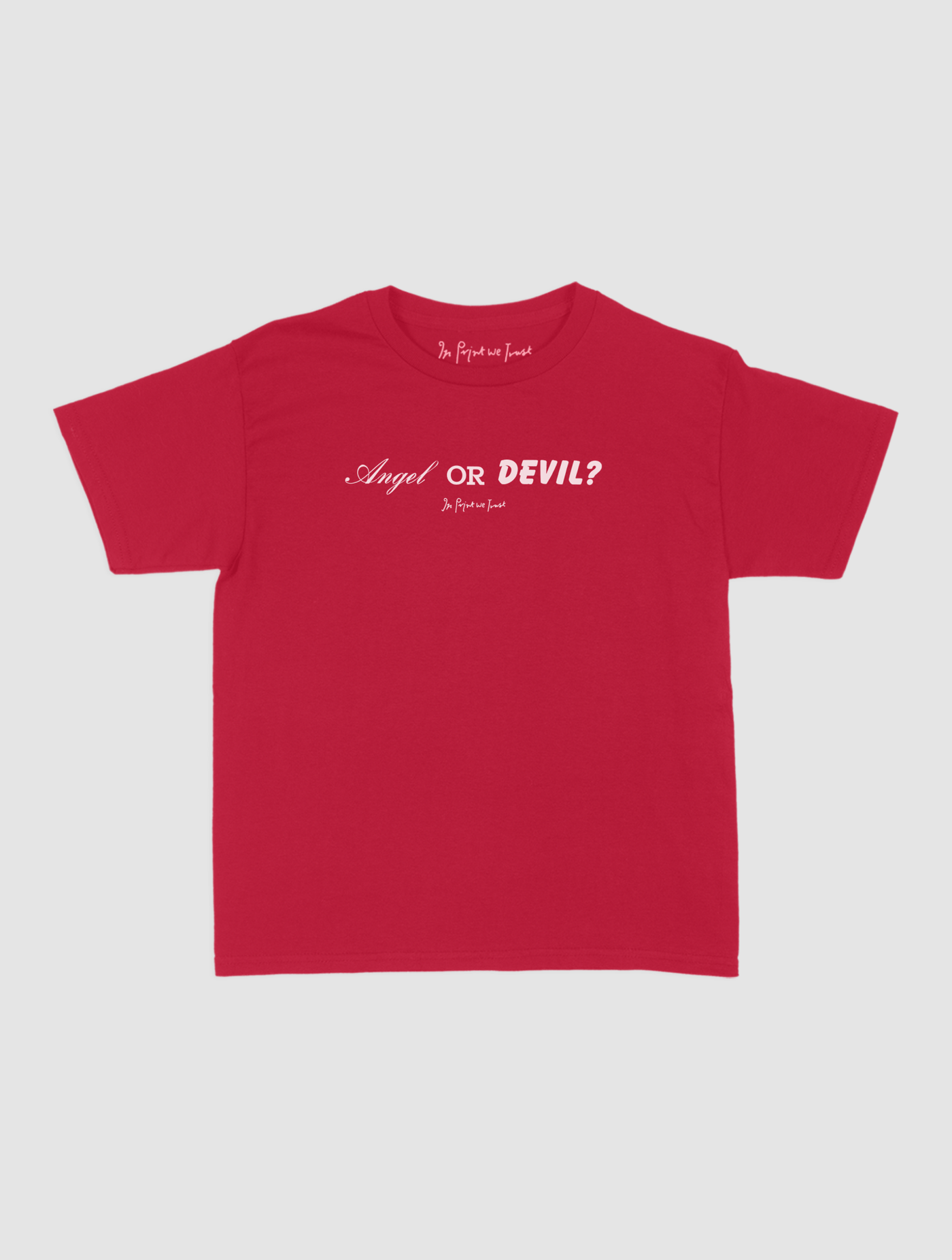 angel or devil baby tee - In Print We Trust