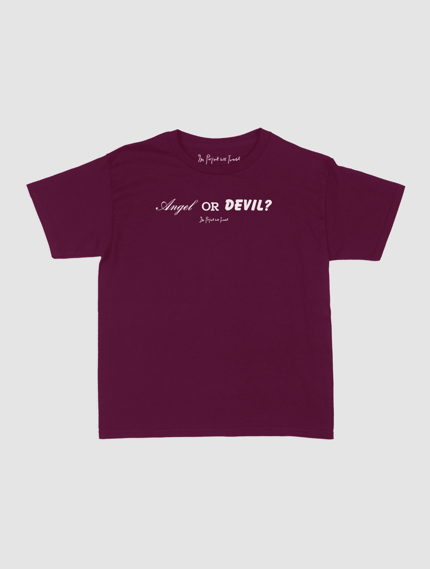 angel or devil baby tee - In Print We Trust