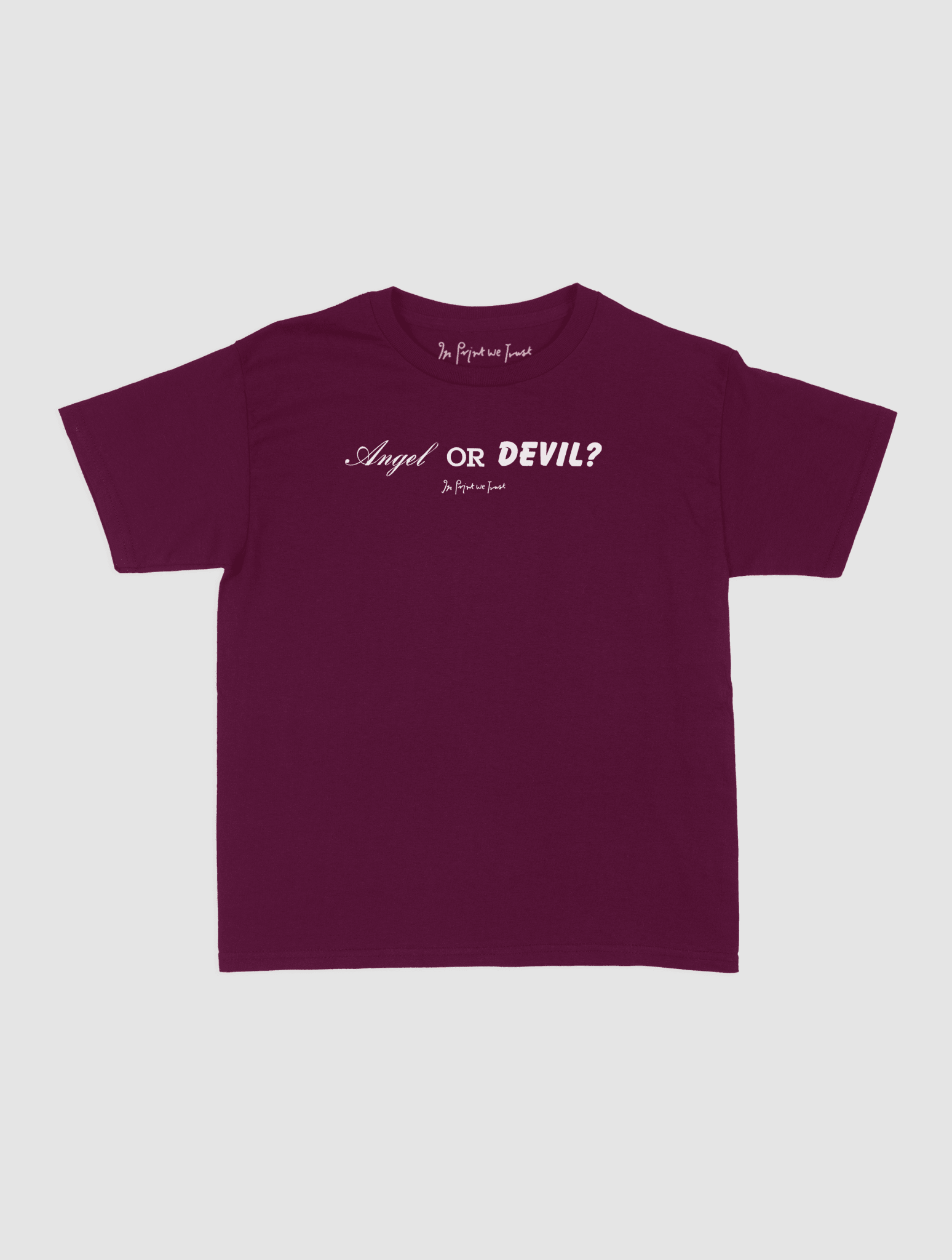 angel or devil baby tee - In Print We Trust