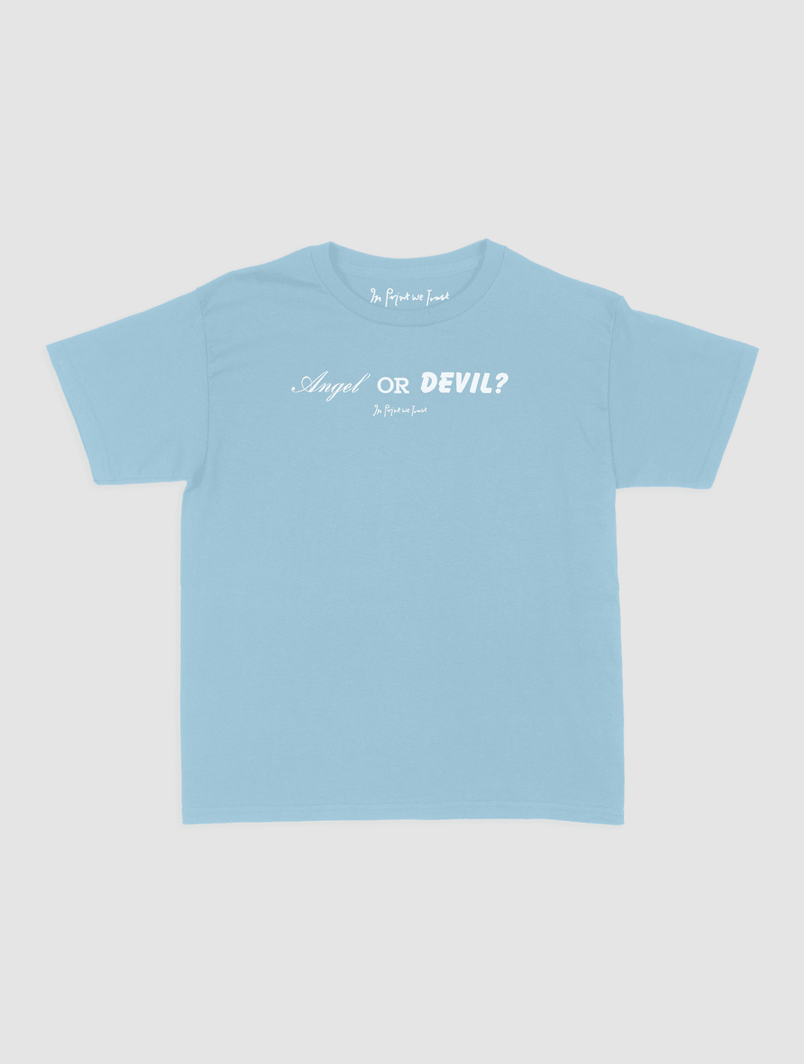 angel or devil baby tee - In Print We Trust