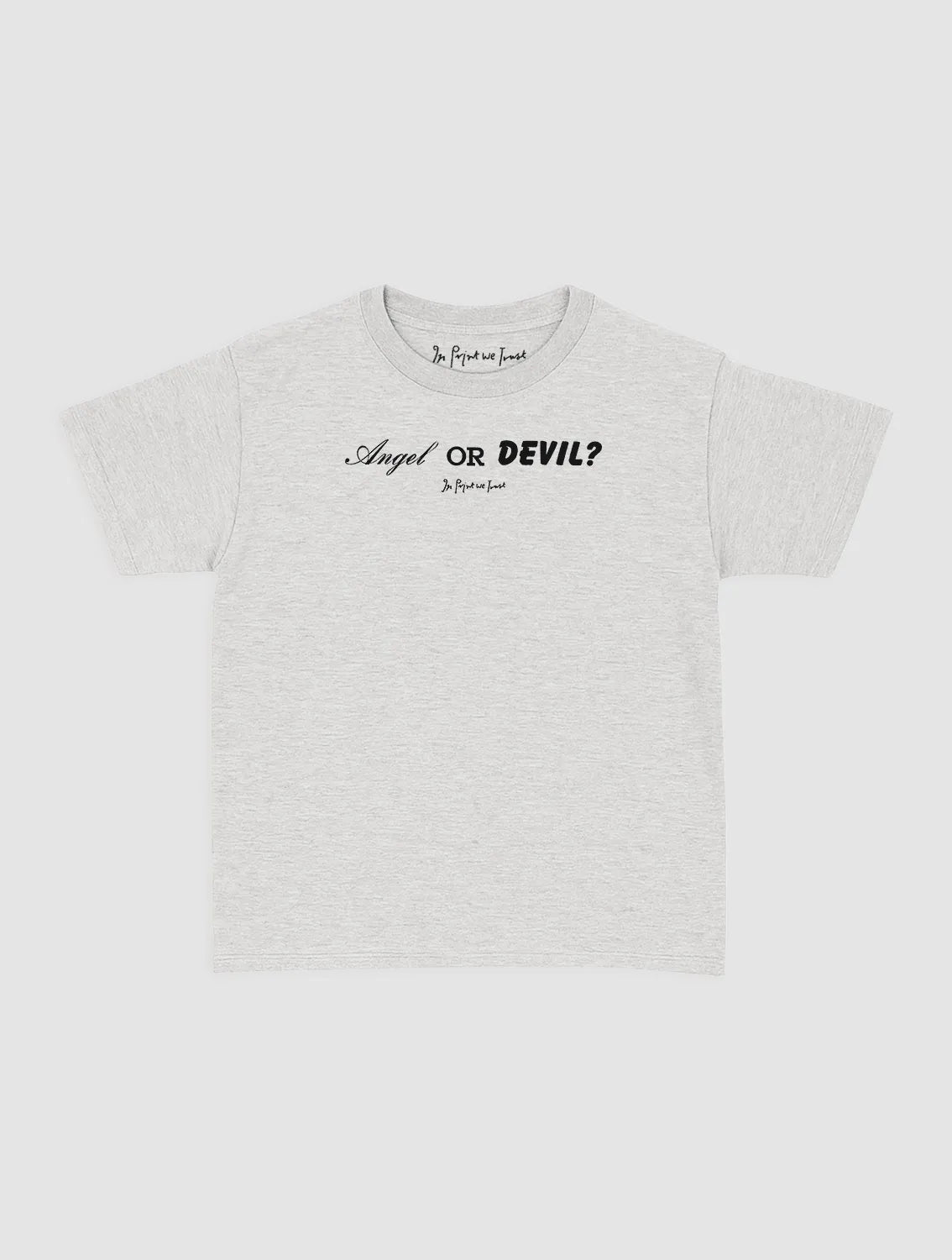 angel or devil baby tee - In Print We Trust