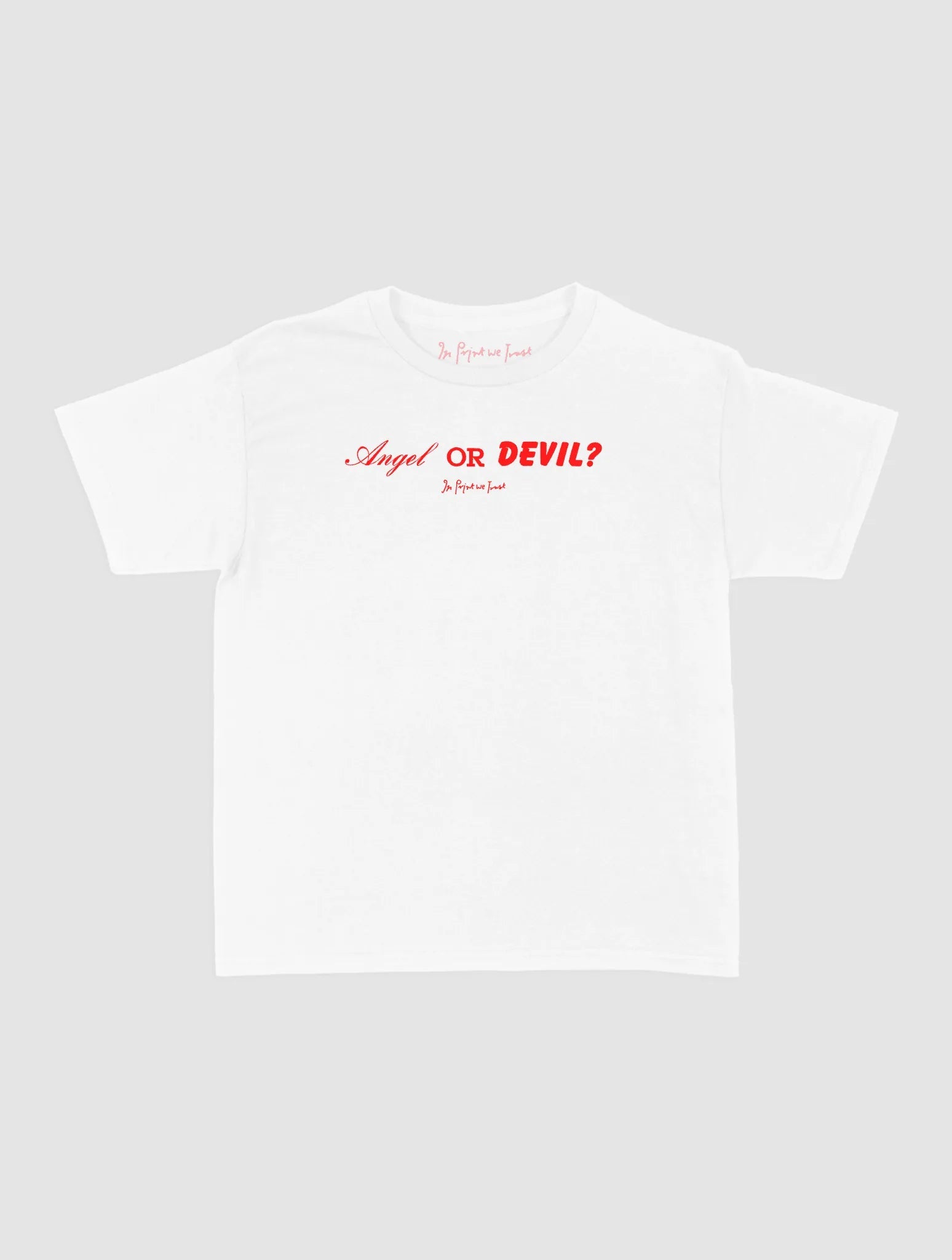 angel or devil baby tee - In Print We Trust
