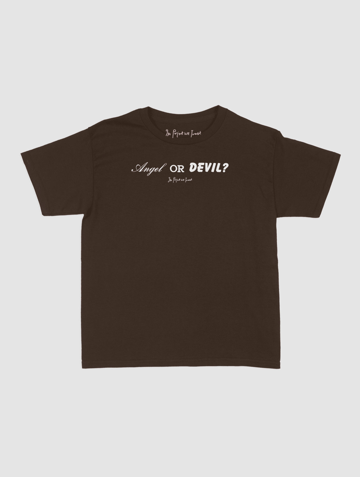 angel or devil baby tee - In Print We Trust