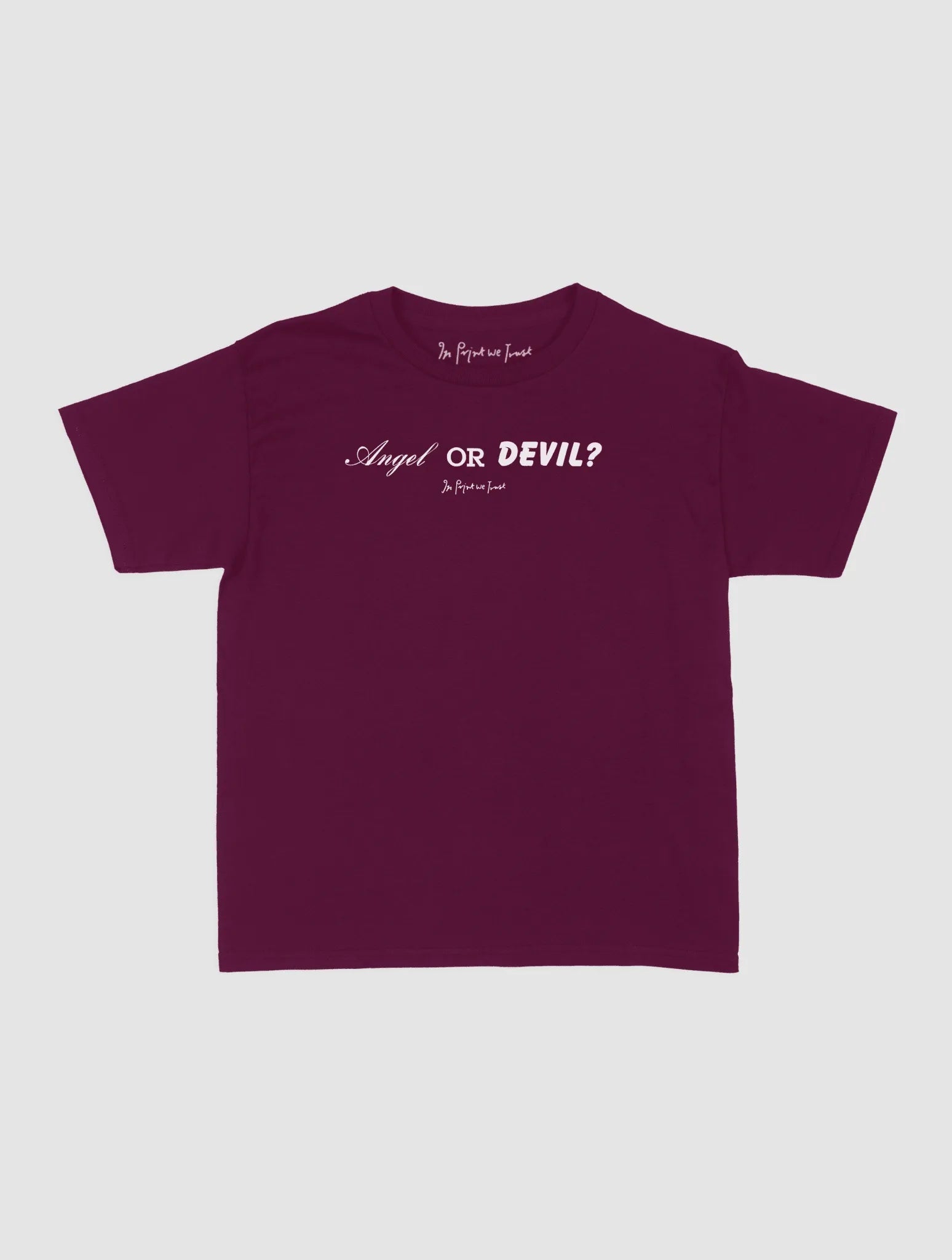 angel or devil baby tee - In Print We Trust