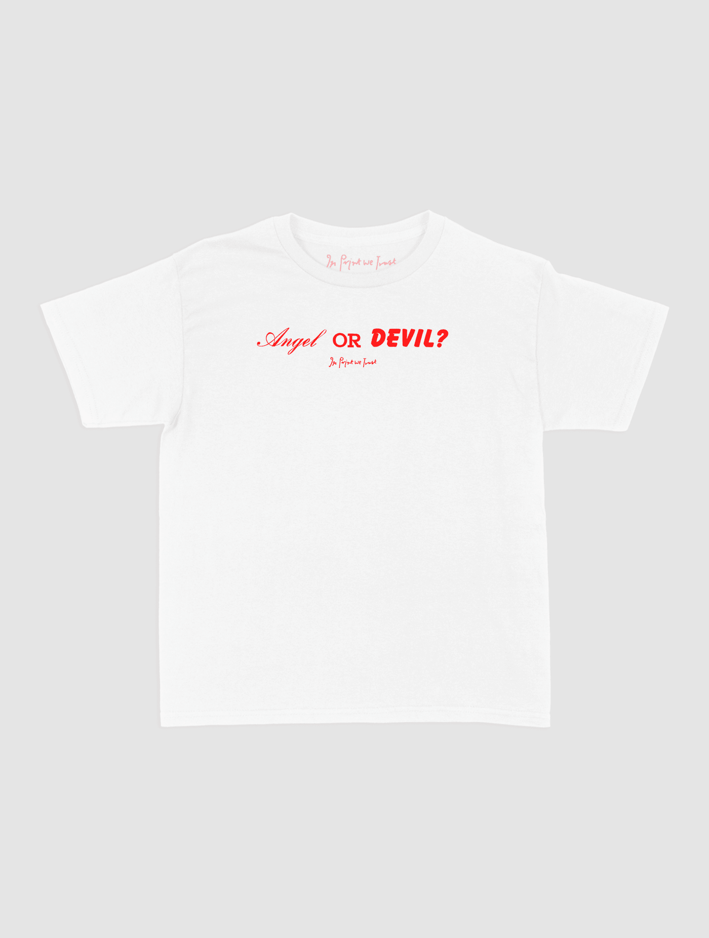 angel or devil baby tee - In Print We Trust