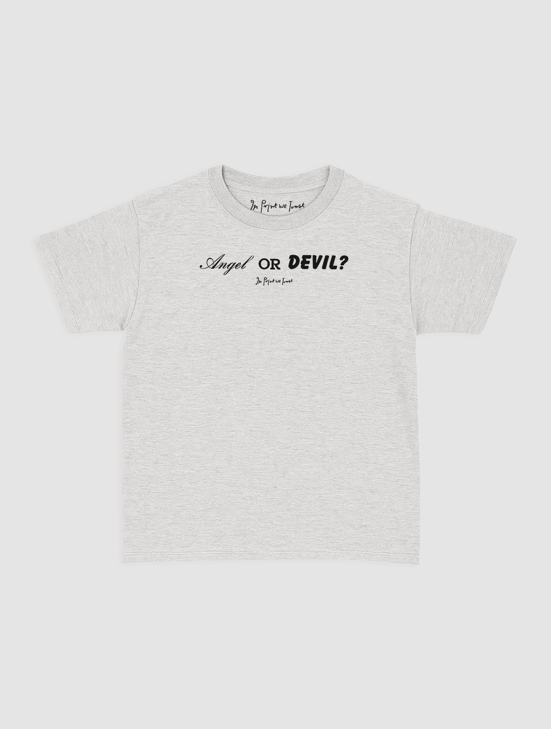 angel or devil baby tee - In Print We Trust