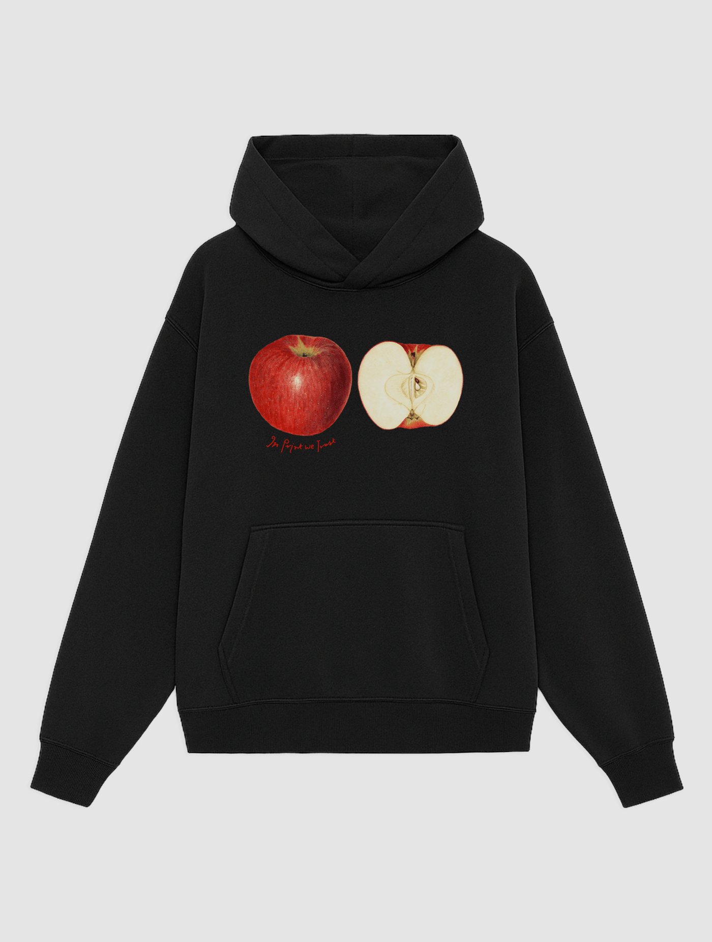 apples black hoodie - In Print We Trust
