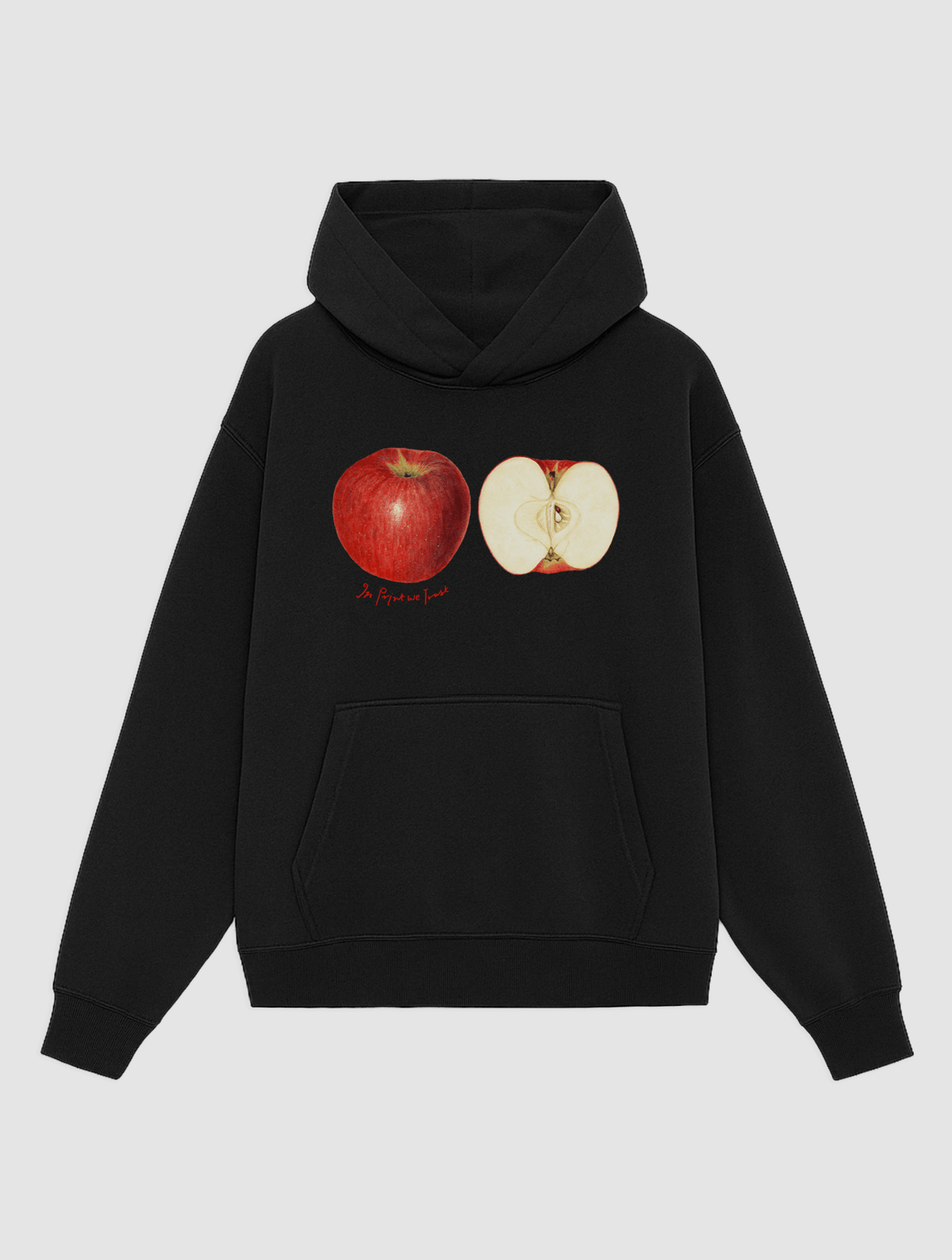 apples black hoodie - In Print We Trust