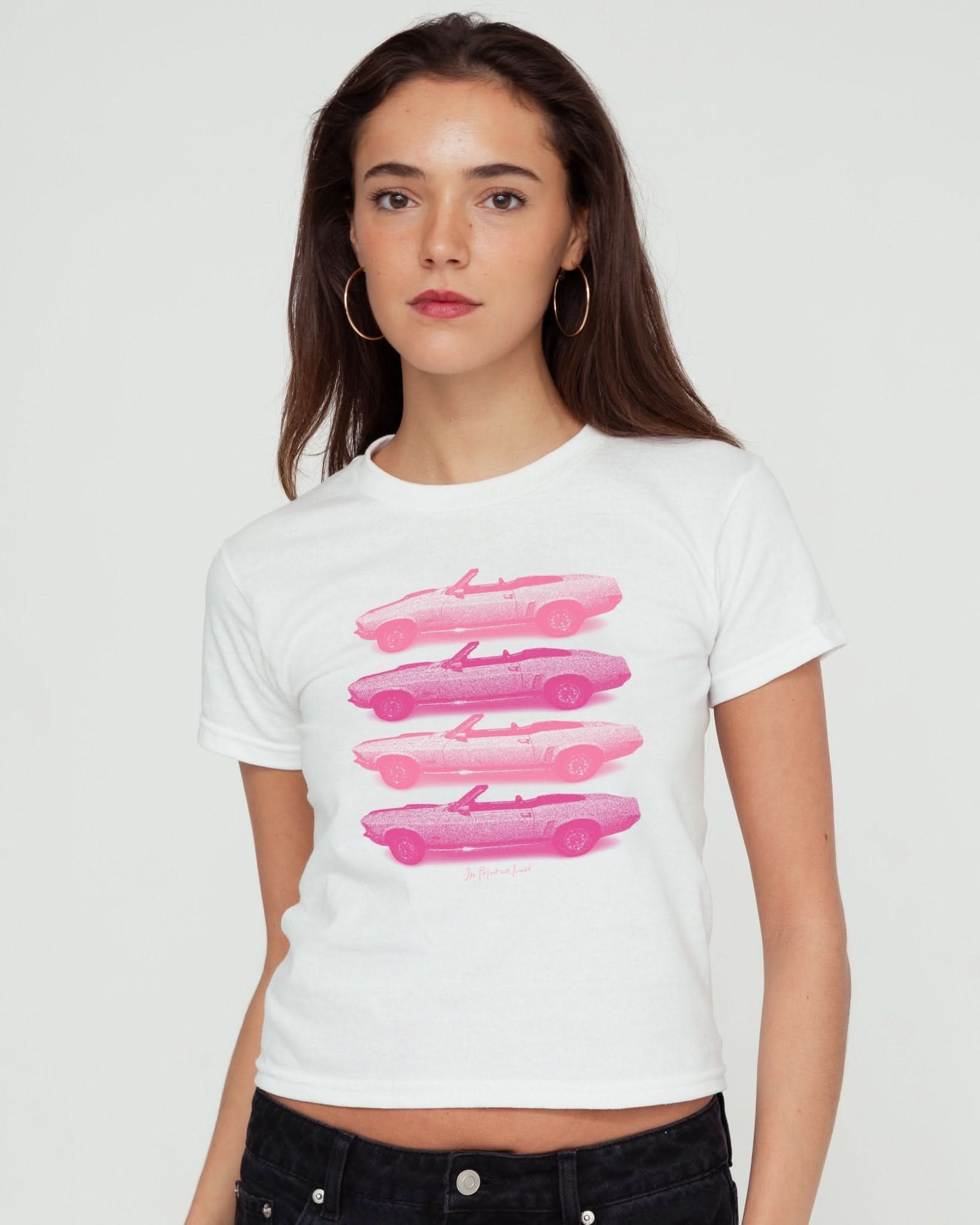 backseat driver baby tee · In Print We Trust